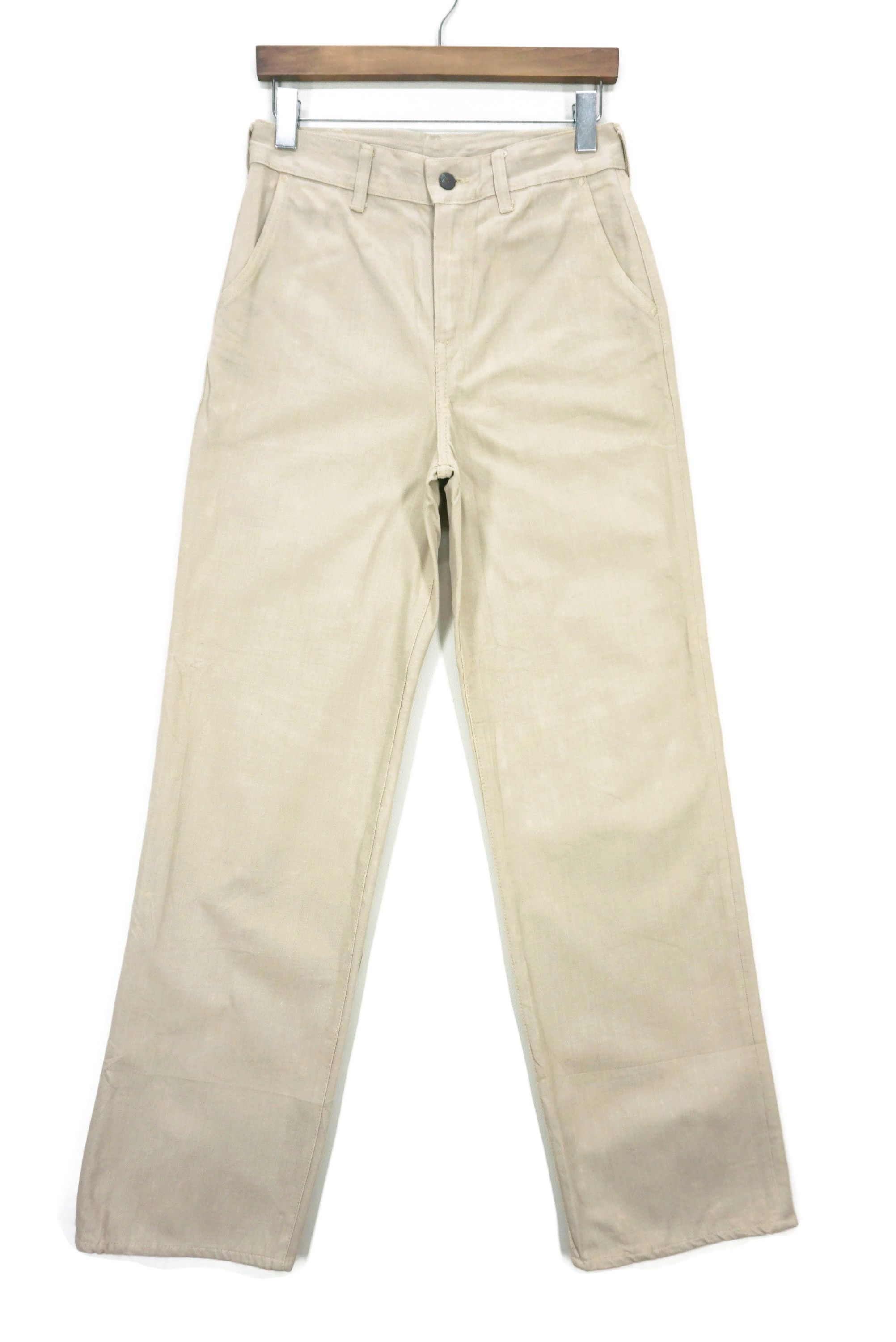 image of 45Rpm x Workers High Rise Jeans Workwear Hickory Dungarees Japan Made in Beige, Women's (Size 27)
