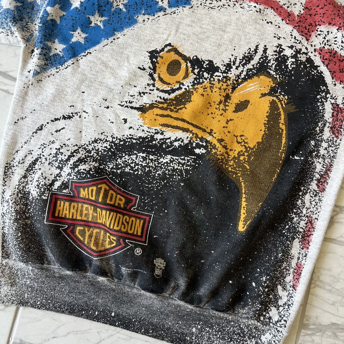 Harley Davidson 1992 Harley Davidson All-Over Print Crewneck Sweater Size US M / EU 48-50 / 2 - 6 Thumbnail