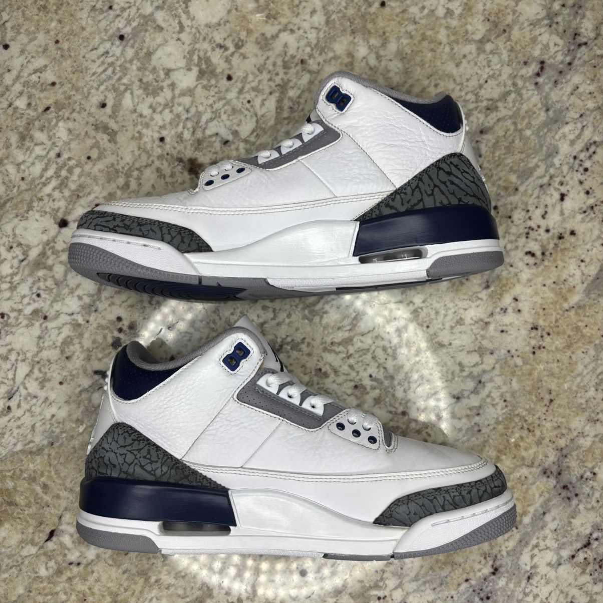 Jordan Brand Size 8-Jordan 3 Retro Midnight Navy Lightly Worn W/Box Size US 8 / EU 41 - 3 Thumbnail