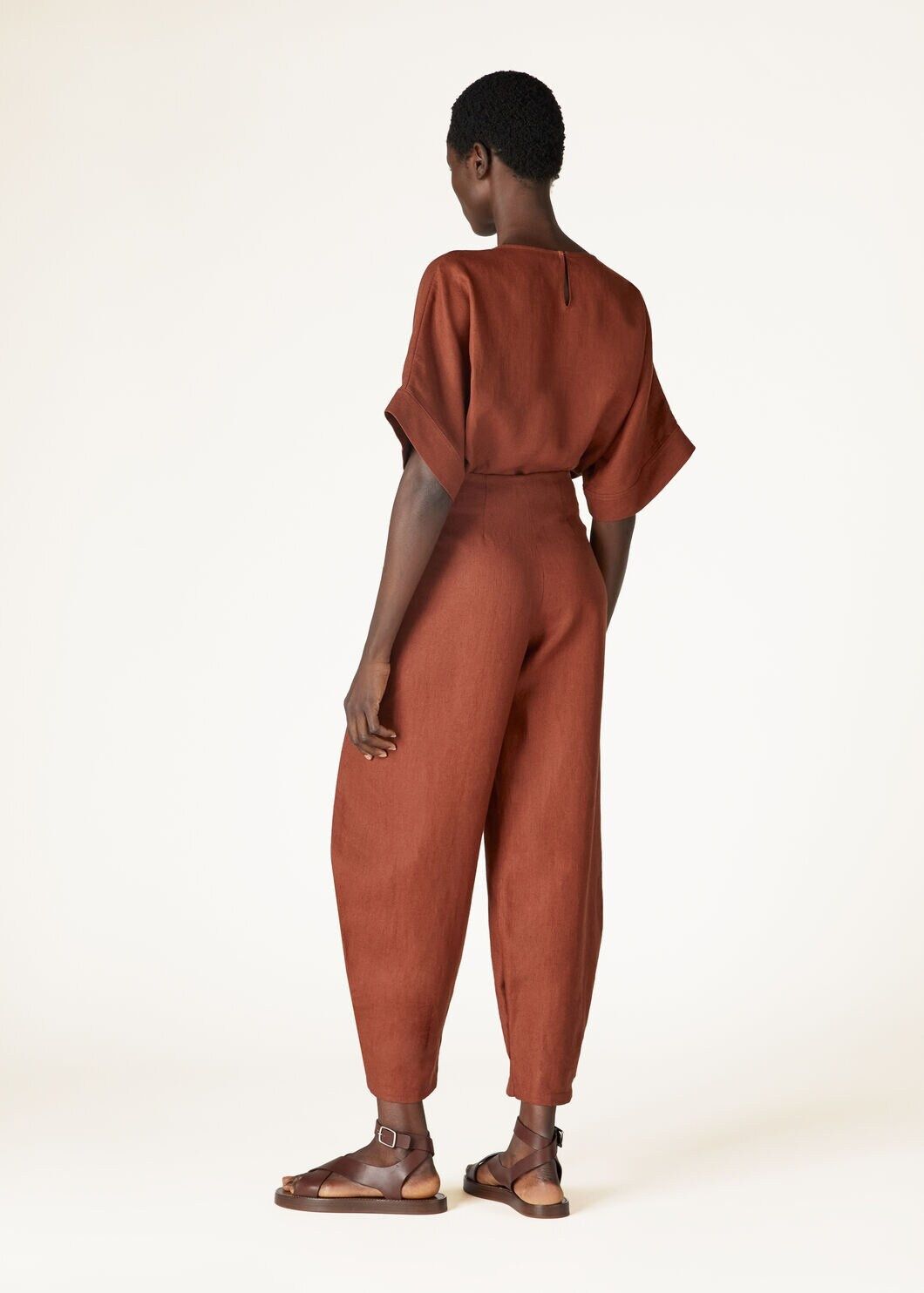 Loro Piana o1srvl11e0725 FAO0486 Cropped T-Shirt in Dark Red Size S / US 4 / IT 40 - 5 Thumbnail