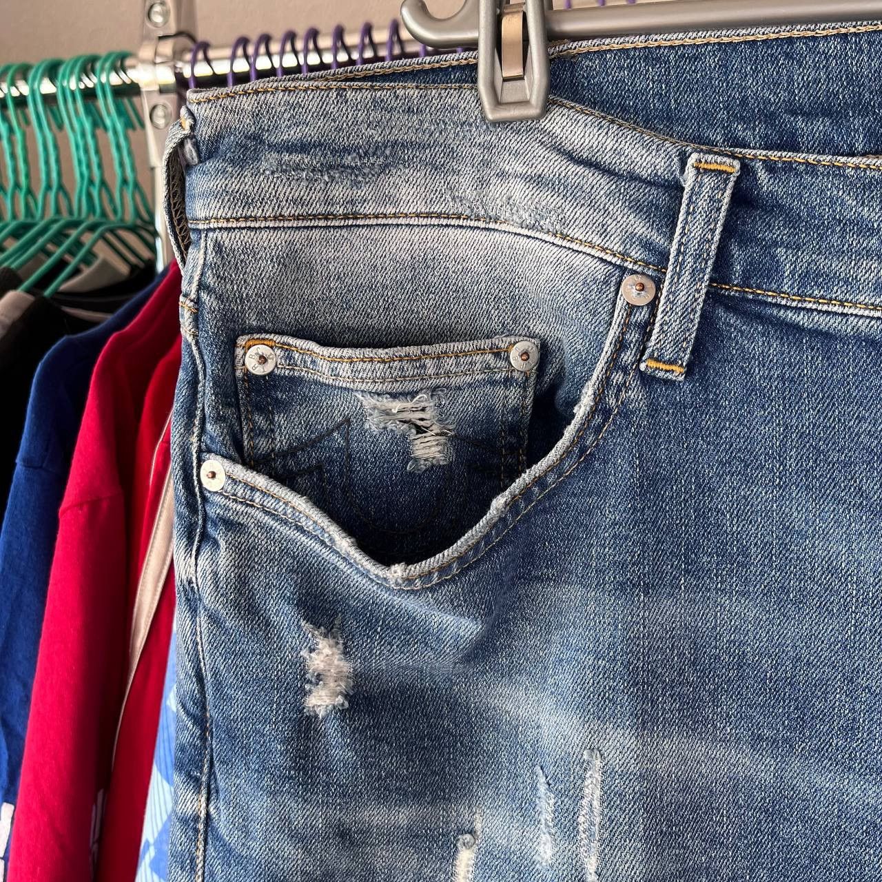 True Religion True Religion Rocco Relaxed Skinny Distessed Denim Pants Size US 36 / EU 52 - 5 Thumbnail
