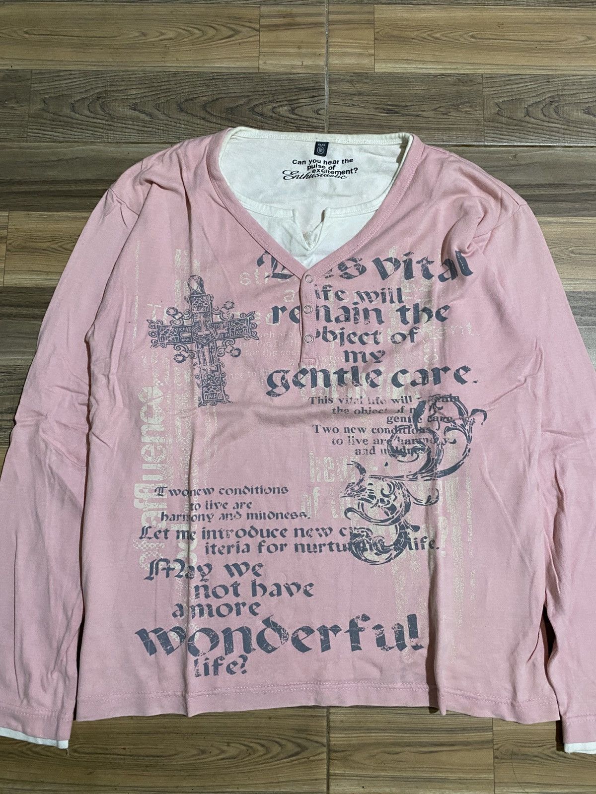 Japanese Brand × Vintage MAY WE NOT HAVE AMORE WONDERFUL LIFE POEM TSHIRT Size M / US 6-8 / IT 42-44 - 2 Thumbnail