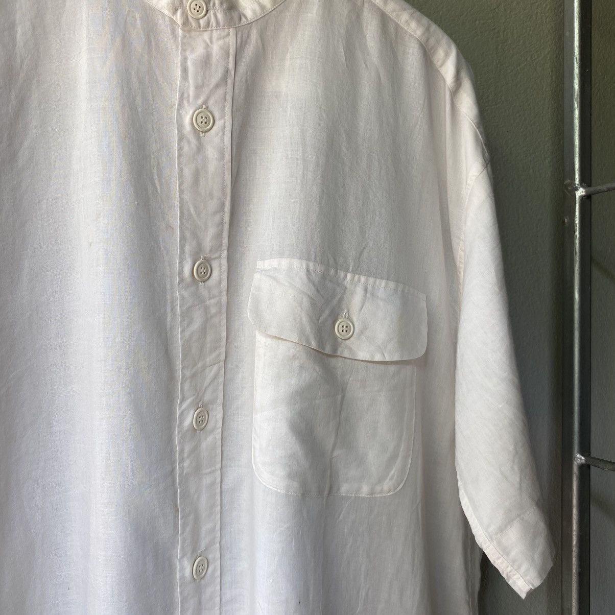 Issey Miyake Issey Miyake mandarin white shirt Size US XL / EU 56 / 4 - 5 Thumbnail
