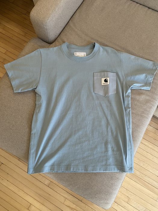 Carhartt Sacai x Carhartt Light Blue T-Shirt size 3 (L) | Grailed
