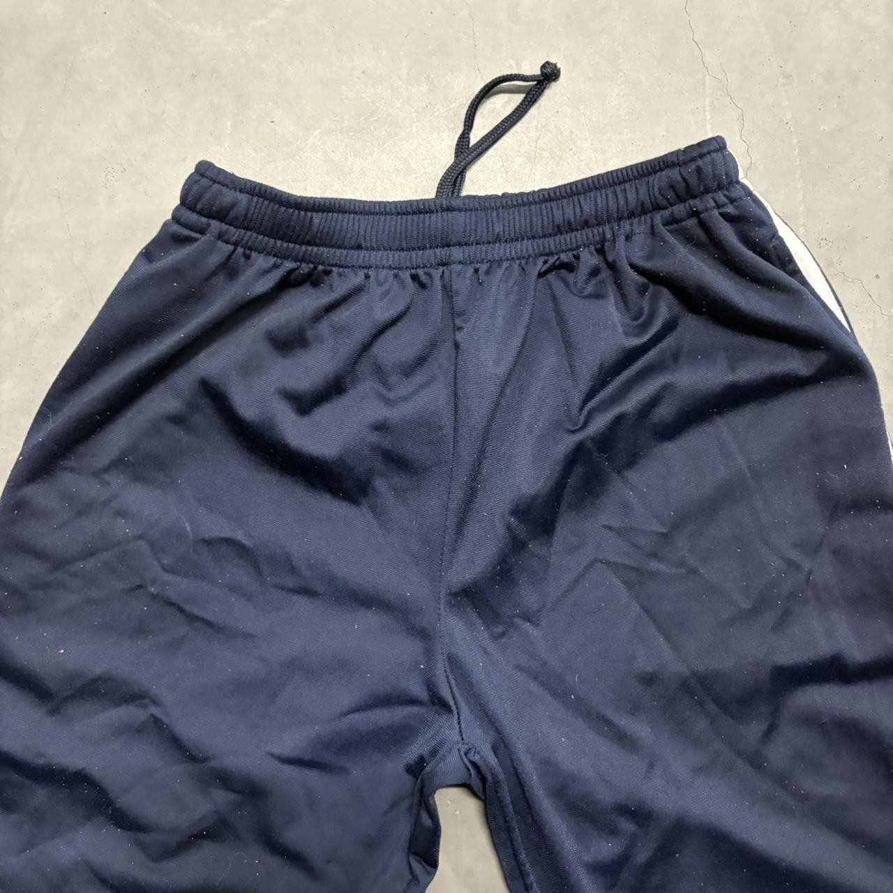 Japanese Brand × Vintage Crazy Vintage Y2K/2000s Baggy Striped Navy Blue Track Pants! Size US 32 / EU 48 - 3 Thumbnail