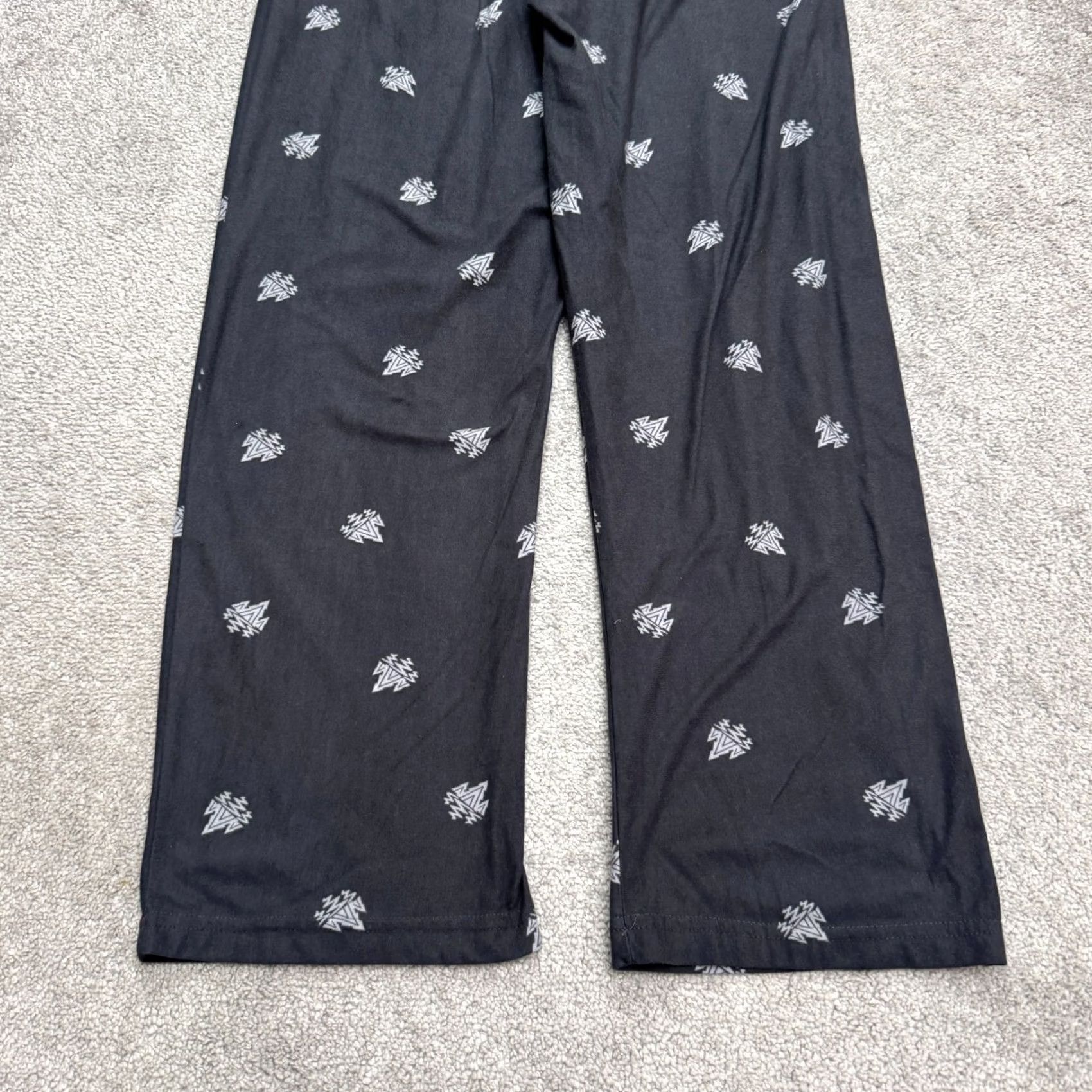 Vintage Rainforest Geometric All Over Print Pajama Pants Mens Medium Dark Gray Lounge Size US 31 - 3 Thumbnail