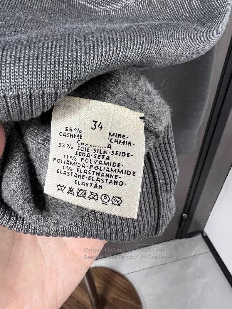 Hermes Hermes Gray Cashmere Blended Knit Top Size XXS / US 00 / IT 34 - 4 Thumbnail
