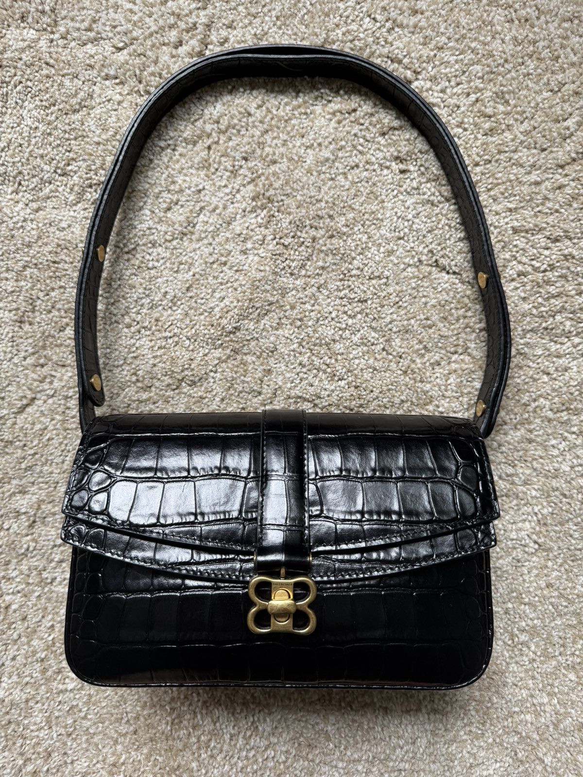Balenciaga Lady Flap Small Shoulder Bag Black Crocodile Calfskin Size ONE SIZE - 1 Thumbnail