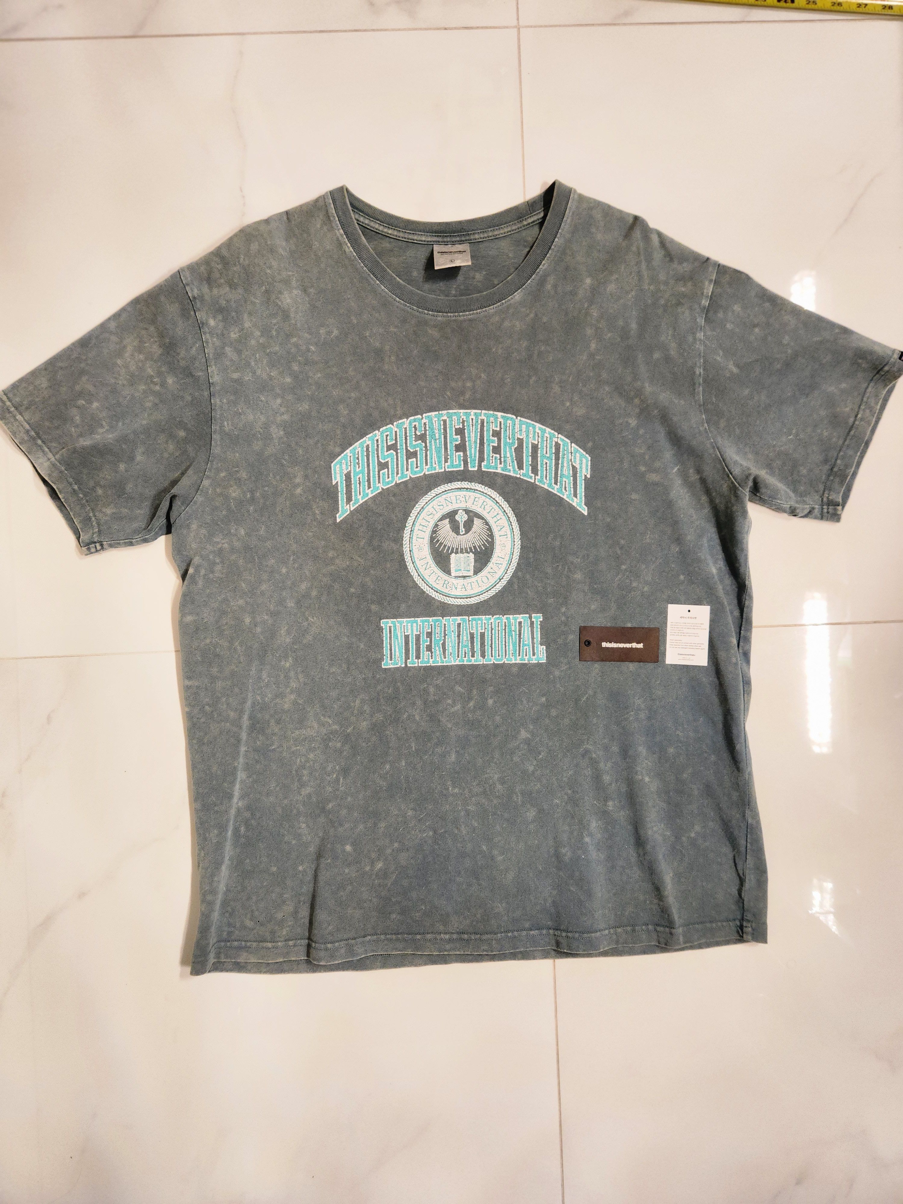 thisisneverthat Green Collegiate Acid Wash Tee Size US L / EU 52-54 / 3 - 1 Thumbnail