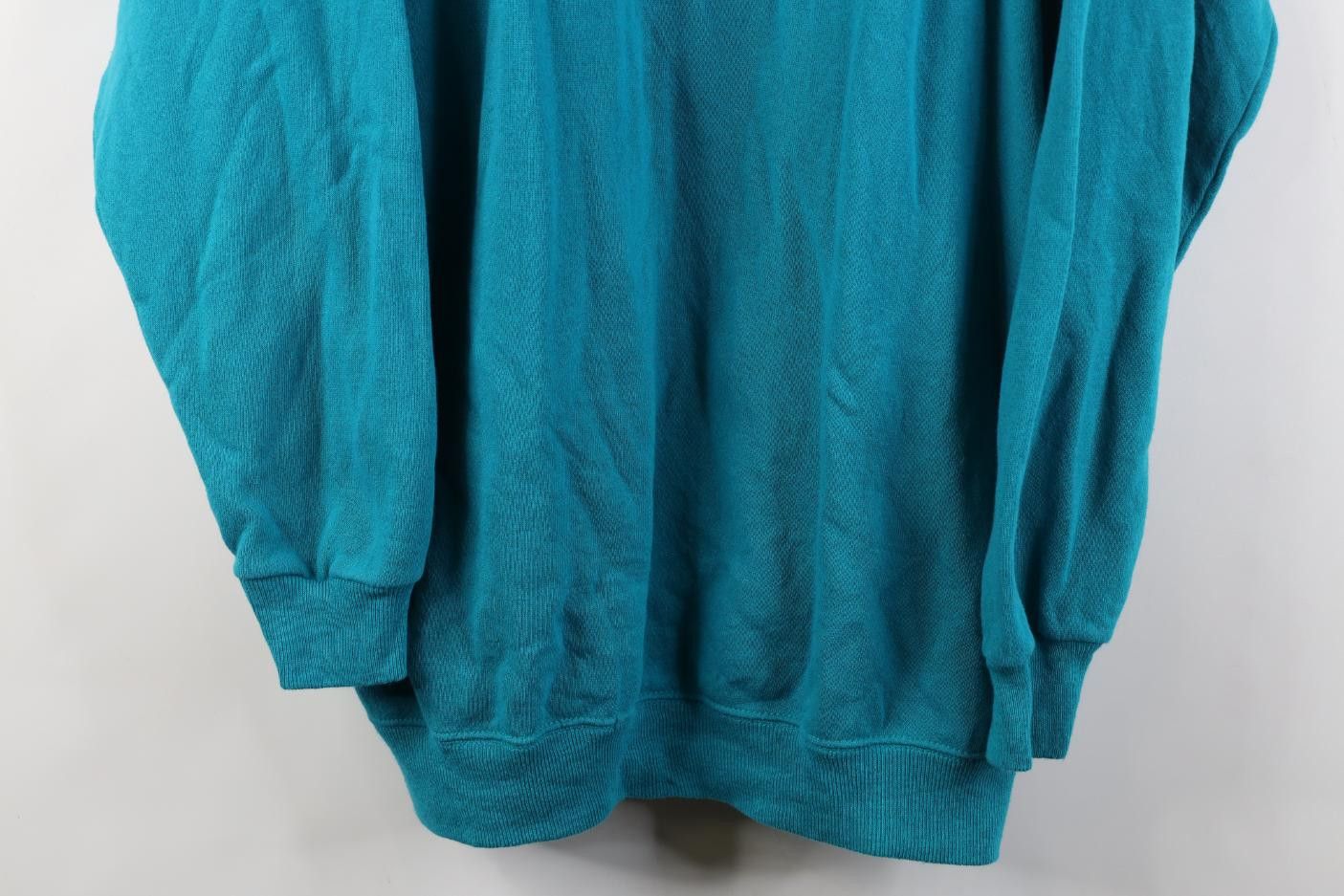 Vintage Vintage 90s Streetwear Baggy Fit Crewneck Sweatshirt Teal Size US XL / EU 56 / 4 - 3 Thumbnail