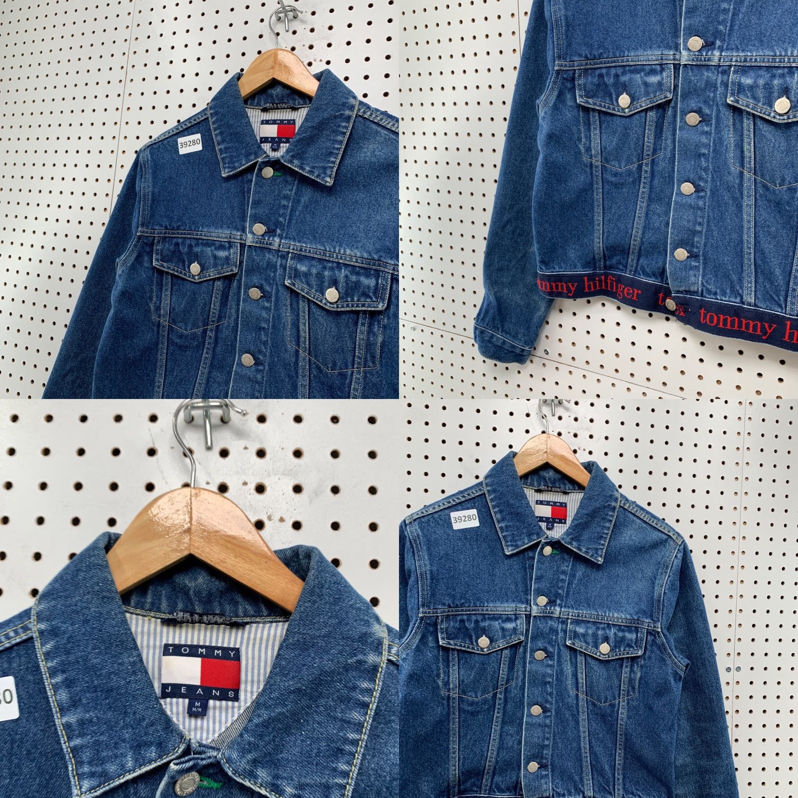 Tommy Hilfiger VINTAGE Tommy Hilfiger Denim Trucker Crop Jacket Womens Medium Blue Spellout Y2K Size M / US 6-8 / IT 42-44 - 8 Thumbnail