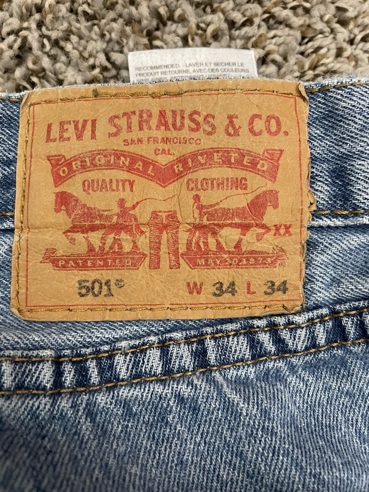 Designer × Levi's Levis 501xx 34x34 Button Fly Jeans Size US 34 / EU 50 - 12 Thumbnail