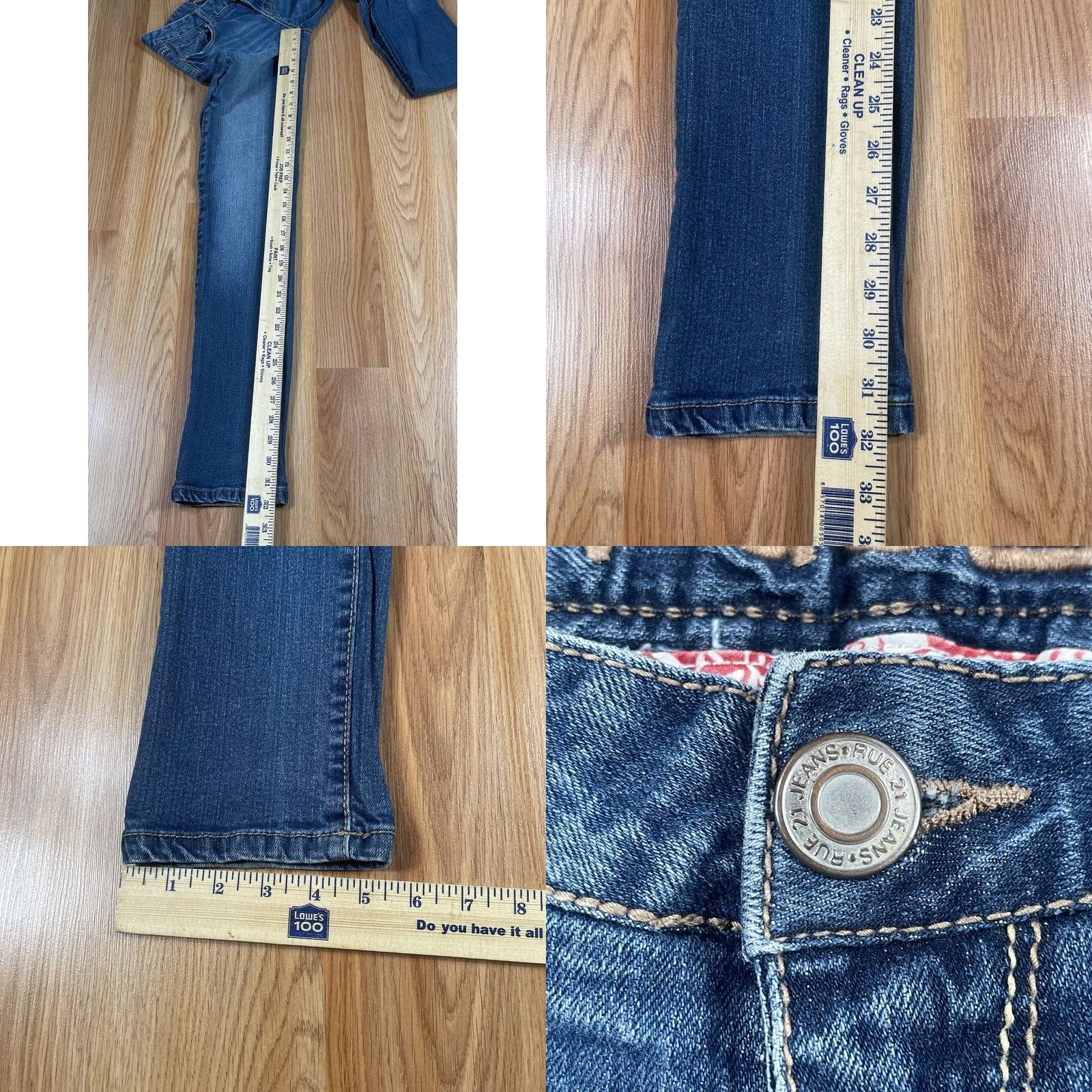 Vintage Rue 21 Jeans Womens Regular Blue Skinny Stretch Low Rise Denim Cotton Blend Size 25" / US 0 / IT 36 - 8 Thumbnail