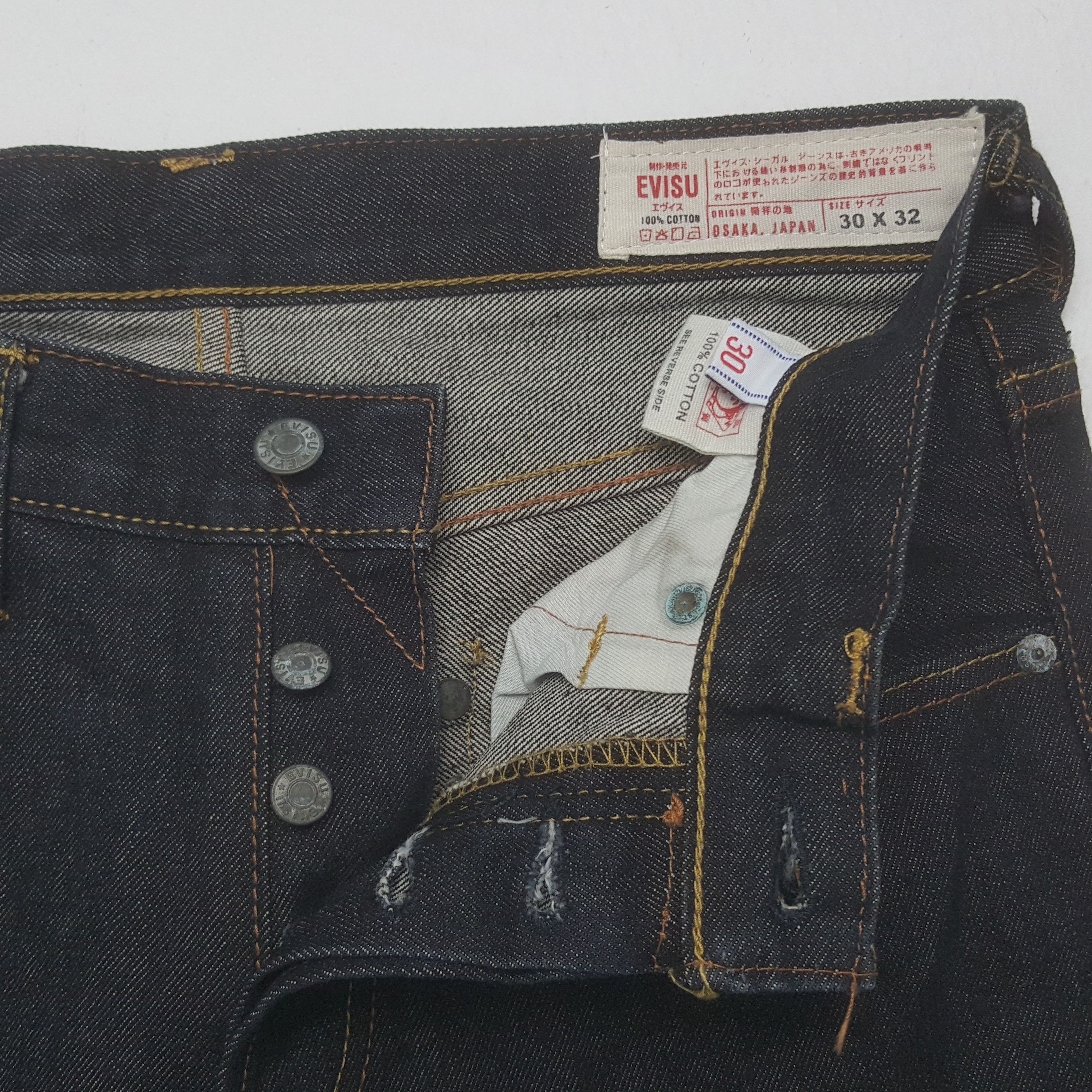 Japanese Brand × Vintage Vintage Evisu No 3 Diacock Rainbow Denim Jeans Size US 30 / EU 46 - 13 Thumbnail