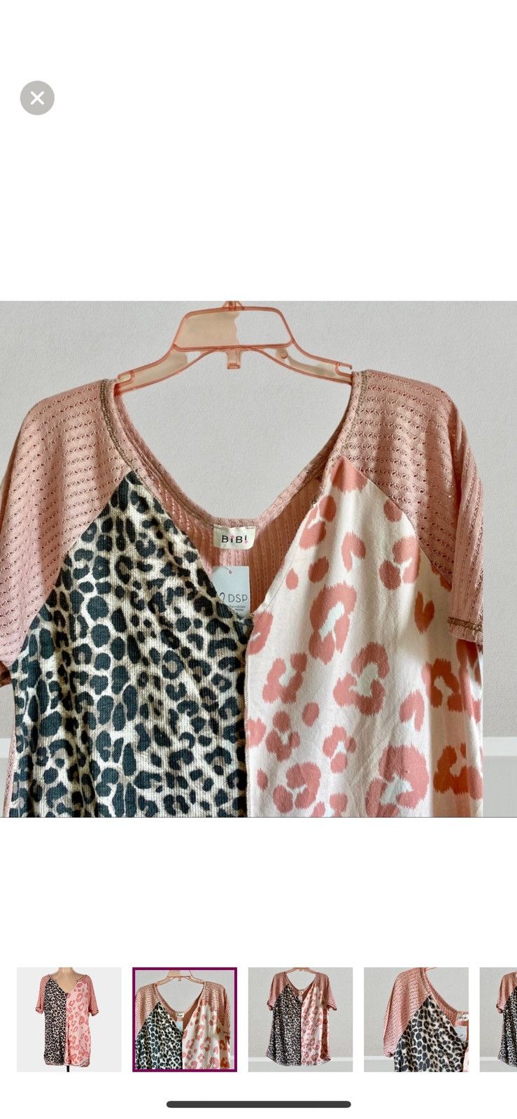 Other BIBI PINK ANIMAL PRINT BLOCK DETAIL SHORT SLEEVE TOP SHIRT Size L / US 10 / IT 46 - 2 Thumbnail