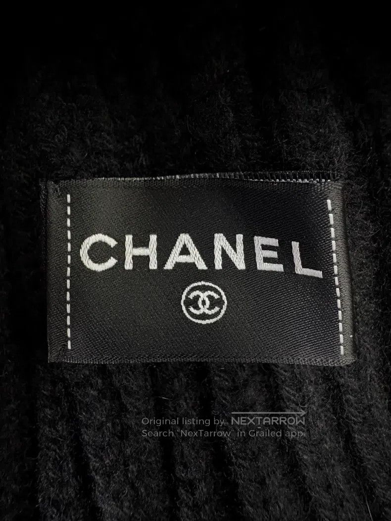 Chanel Chanel 23K black letter bland patch sequin cashmere knitte Size ONE SIZE - 6 Thumbnail