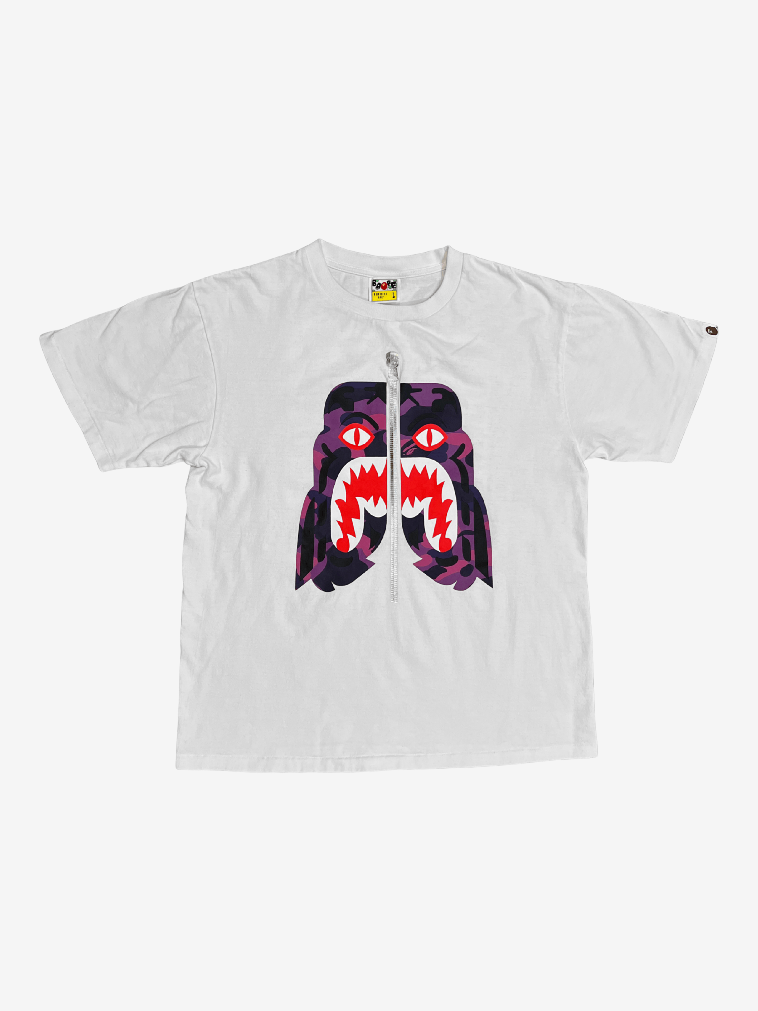 Bape A Bathing Ape White Purple Tiger Shark T-Shirt Size US L / EU 52-54 / 3 - 1 Thumbnail