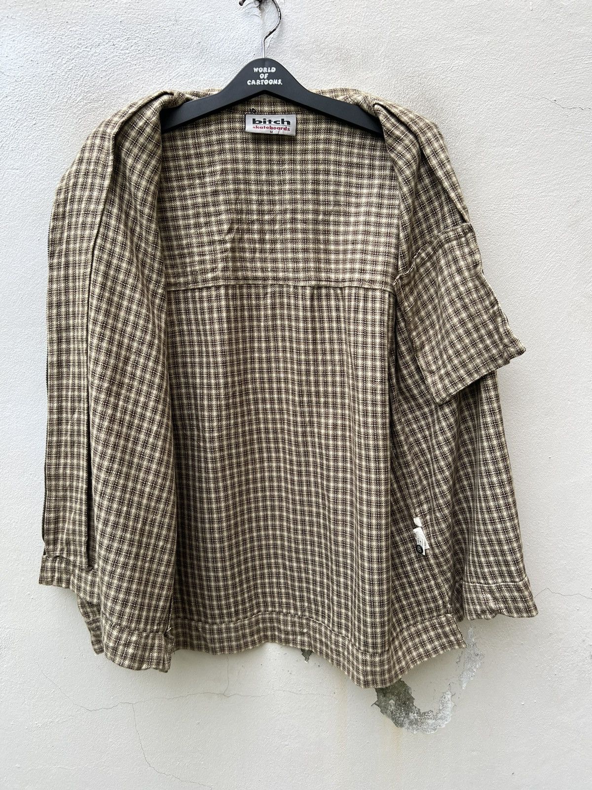 Girl Skateboards × Vintage Vintage 90s Bitch Skateboards Checkered Flannel Jacket Shirt Size US M / EU 48-50 / 2 - 13 Thumbnail