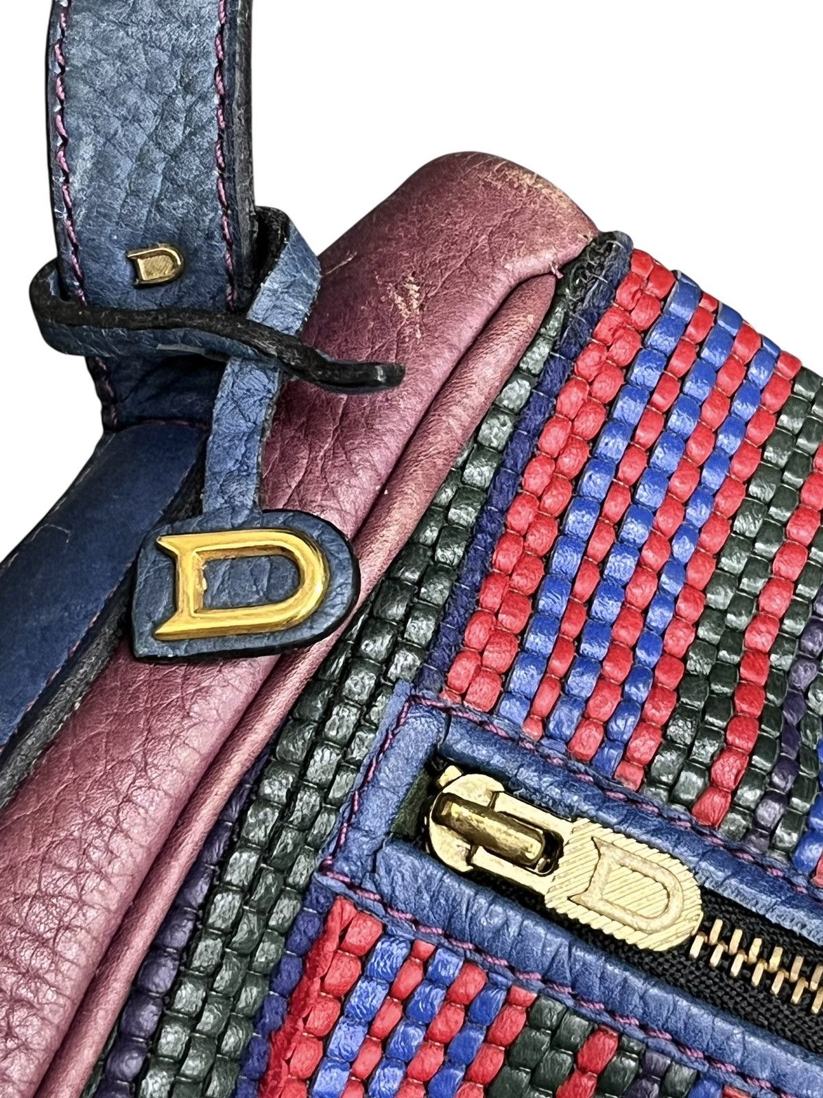 Delvaux RARE🔥Vintage Delvaux Woven Stripe Leather D Charm Bag Size ONE SIZE - 11 Thumbnail