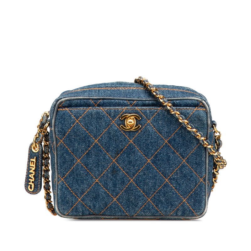 Chanel Chanel Coco Mark Matelasse Denim Shoulder Bag Denim Shoulder Bag in Blue, Women's