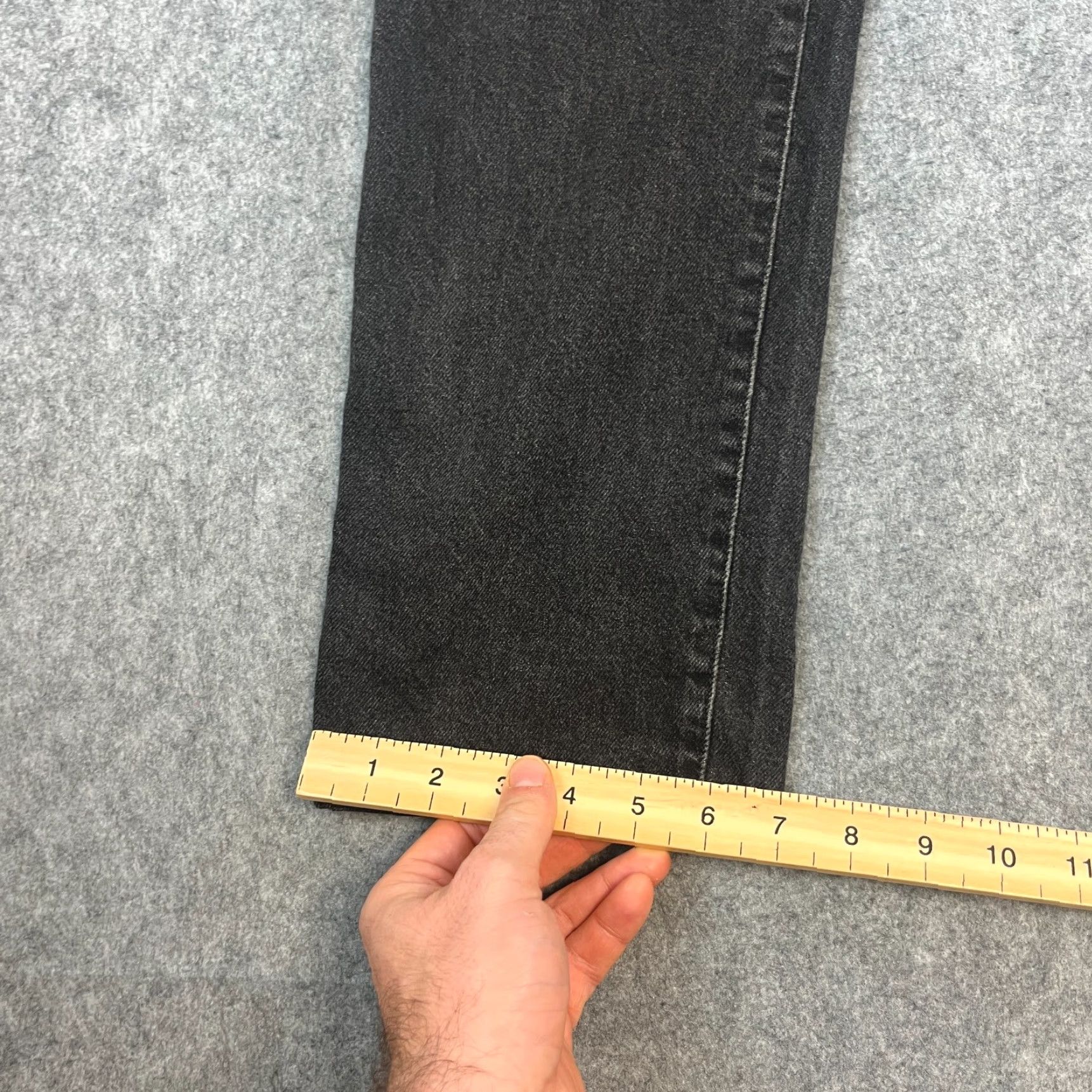 Our Legacy OUR LEGACY Jeans Regular Tapered 31 32 Dark Wash Black Fade Mens Denim 5-Pocket Pockets Button Closure Size 31 Regular Rise Mid Cotton Vintage No Size US 31 - 3 Thumbnail