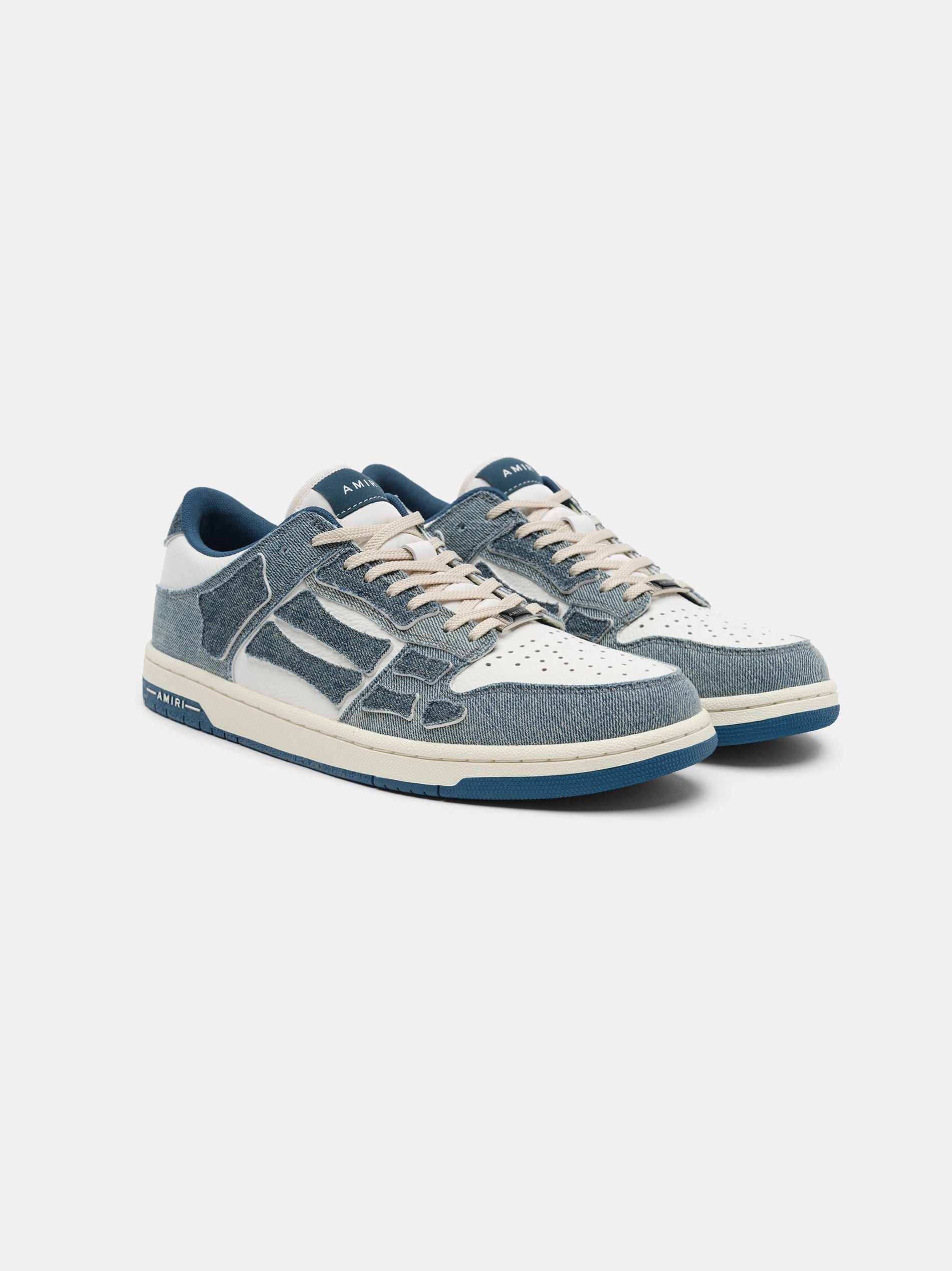 Amiri o1s1wg110426 Varsity Skel Low-Top Sneakers in Blue/White Size US 12 / EU 45 - 2 Thumbnail