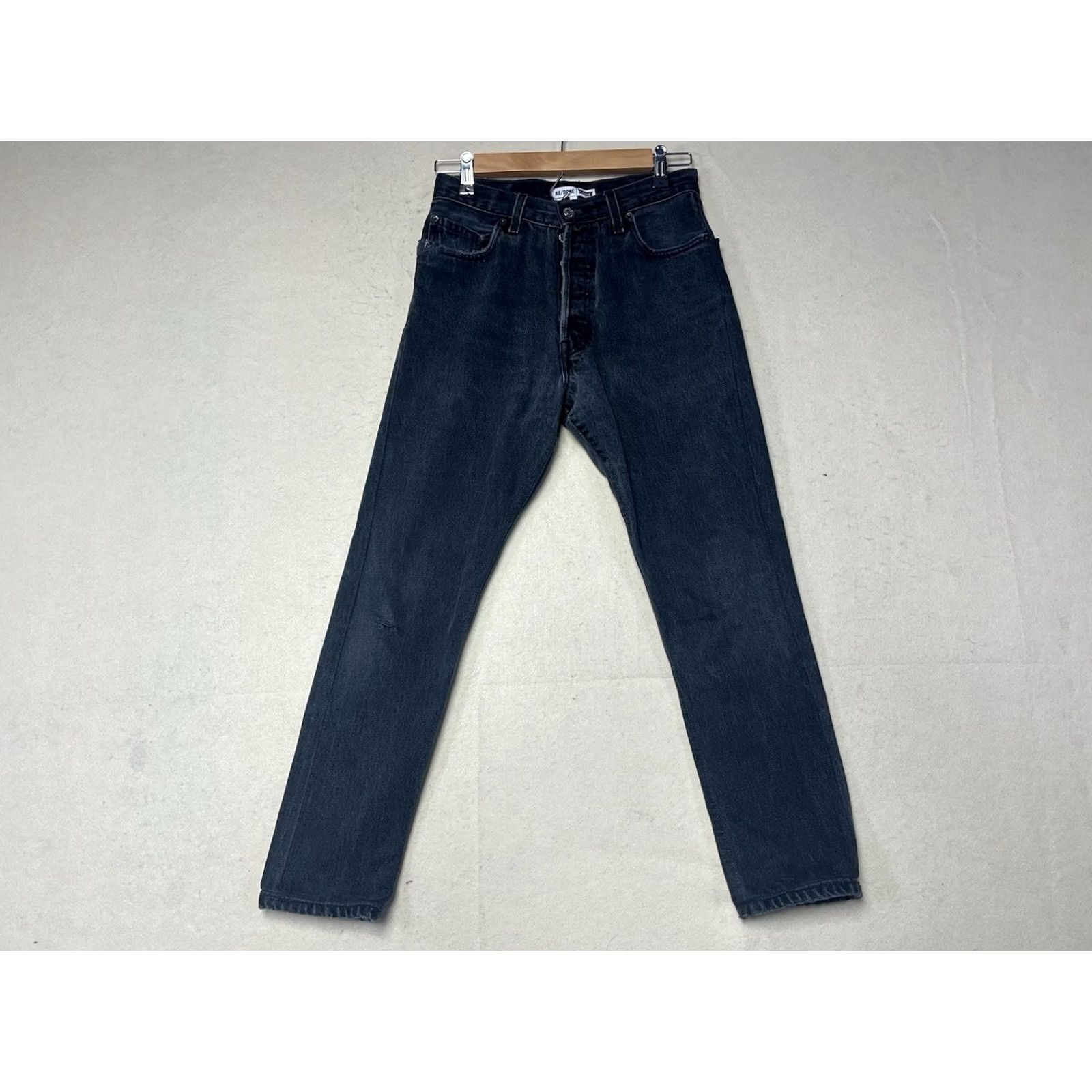 Levi's VINTAGE Levi's 501 Jeans Women Black Denim Premium Button Fly Regular Size 24 USA Made Straight Size 42" / US 20 - 2 Thumbnail