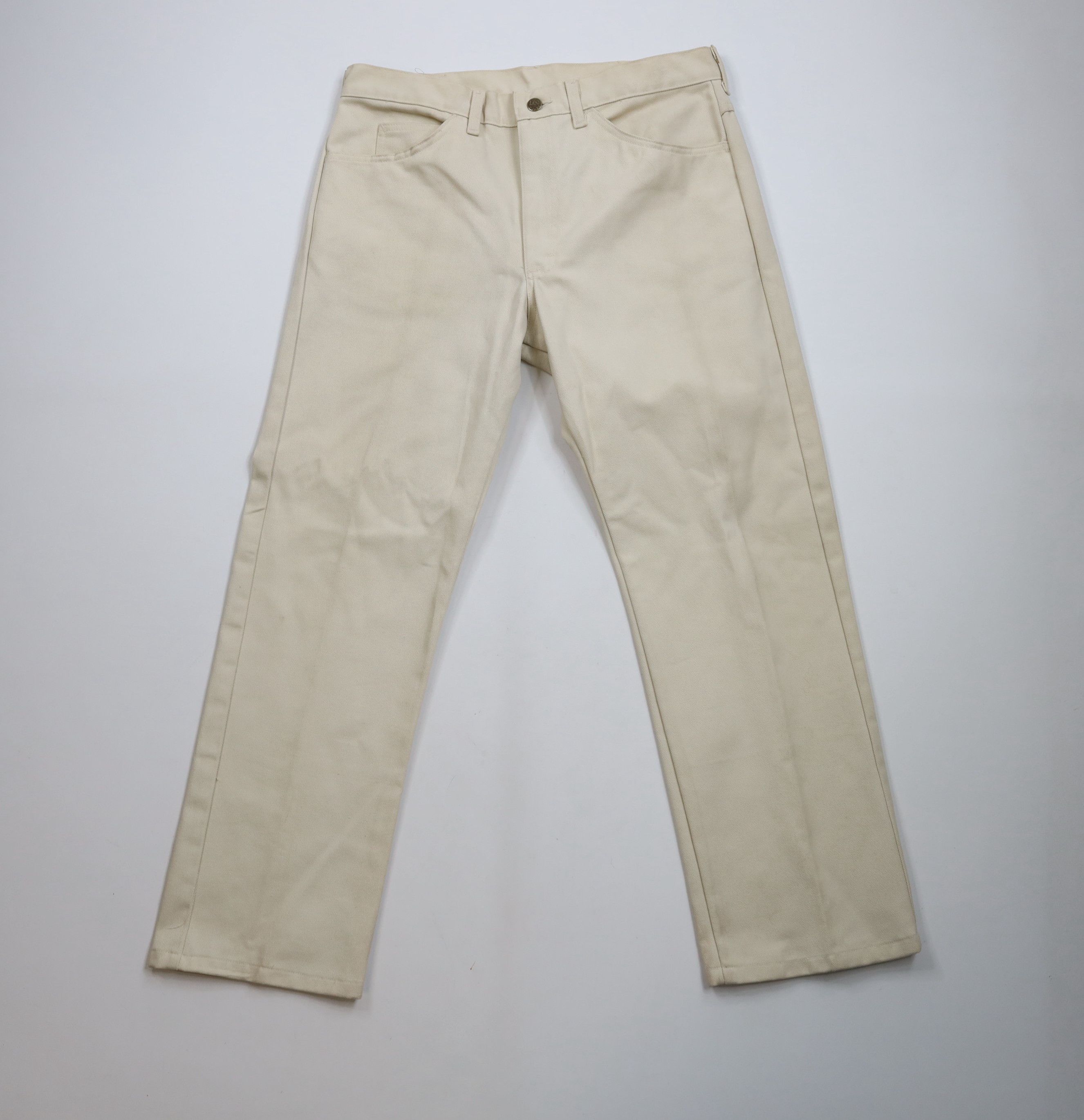 Lee × Vintage Vintage 90s Lee Flared Wide Leg Denim Jeans Beige USA Size US 34 / EU 50 - 1 Thumbnail