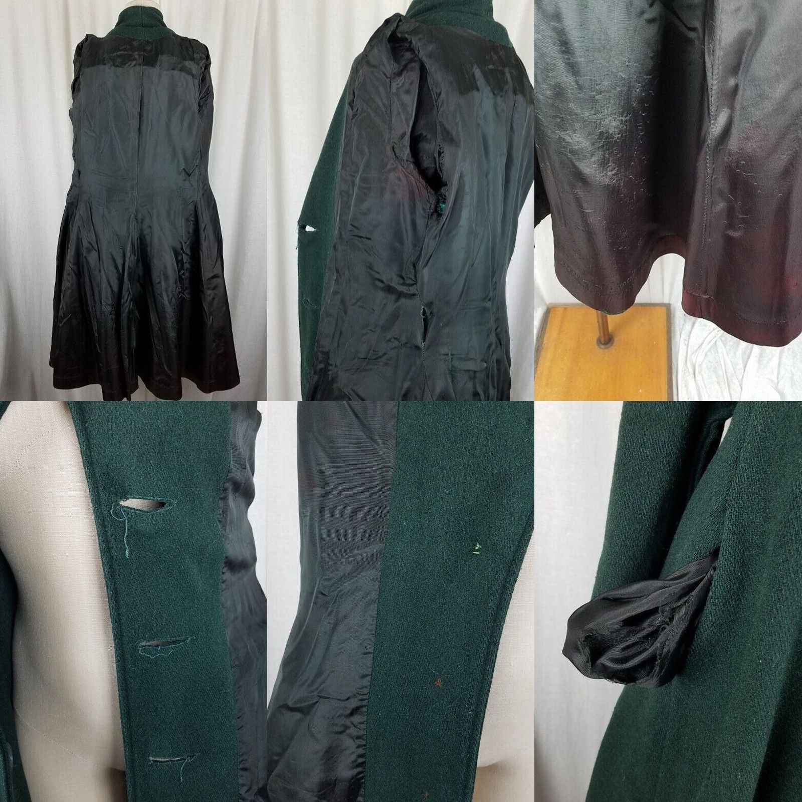 Vintage Vtg Belted Wool Shawl Collar Skater Swing Twirl Coat Peacoat Size S / US 4 / IT 40 - 8 Thumbnail