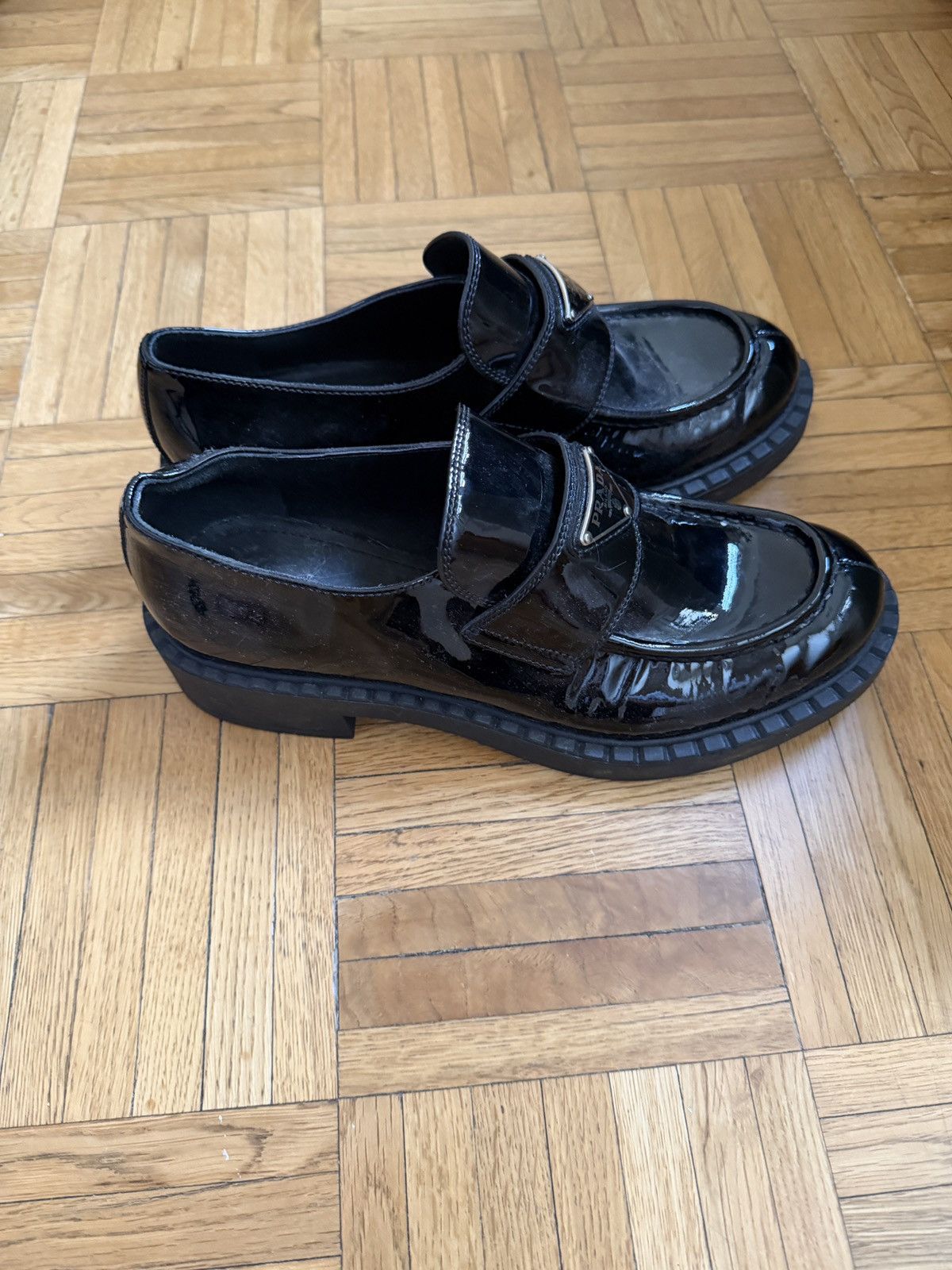 Prada Prada Logo patent leather loafers Size US 9 / IT 39 - 2 Thumbnail
