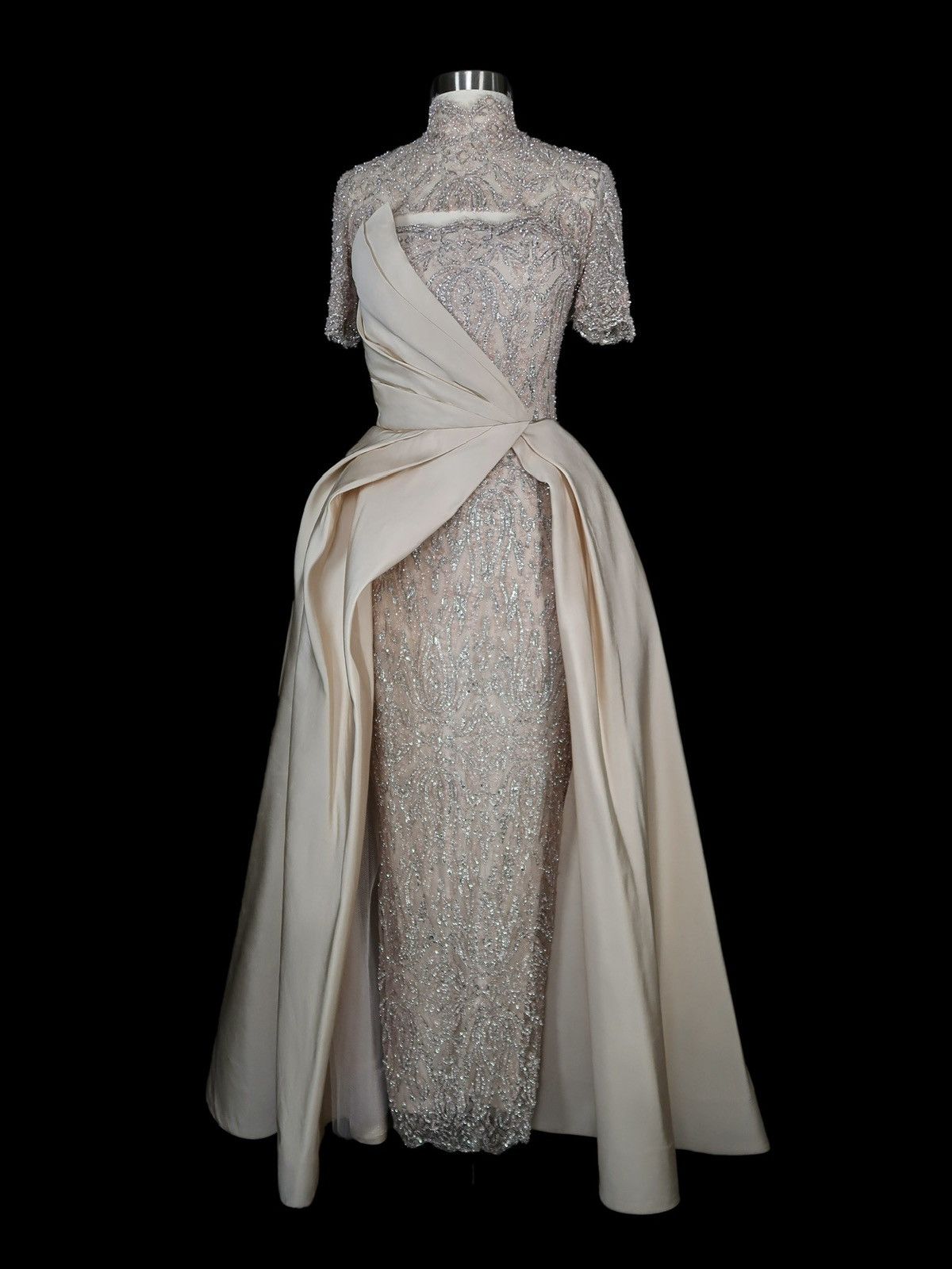 Other Custom Anna Augusta Nude Evening Maxi Dress Size S / US 4 / IT 40 - 2 Thumbnail