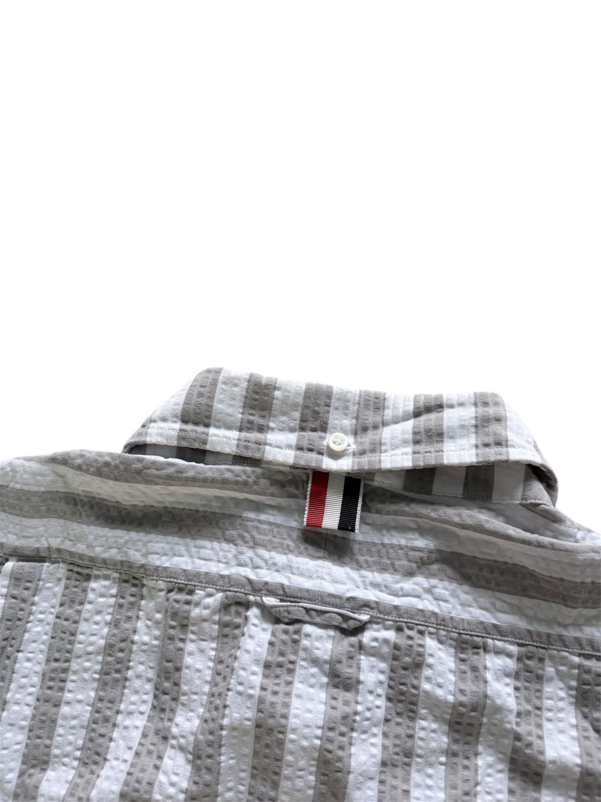Thom Browne Thom Browne White Grey Striped Button shirt Size US M / EU 48-50 / 2 - 6 Thumbnail