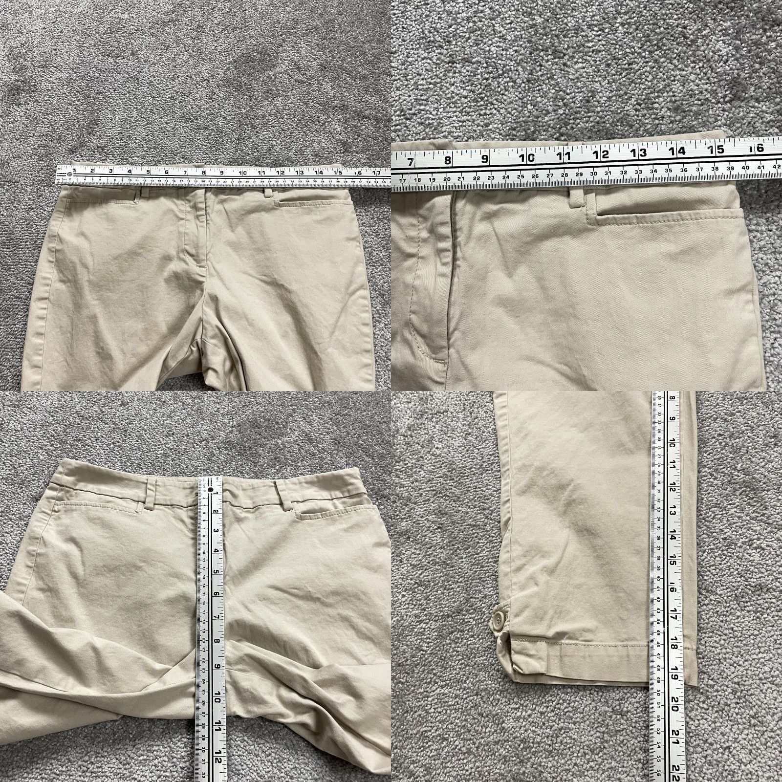 Talbots VINTAGE Talbots Cropped Pants Womens Petite 6P Beige Cotton Blend Straight Leg Casual Office Wear 30x19 Size 28" / US 6 / IT 42 - 8 Thumbnail