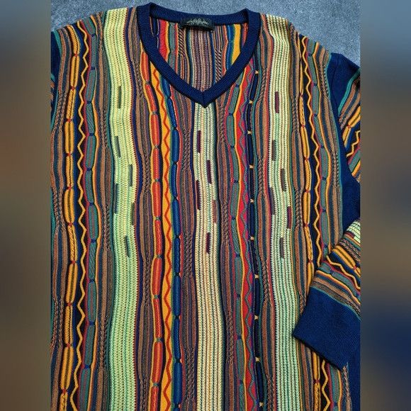 Other Montechiaro Coogi Style knit Sweater rainbow colors XL Size US XL / EU 56 / 4 - 4 Thumbnail