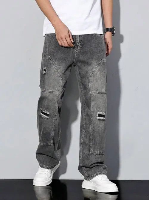 Japanese Brand Haruno x Gotou Distressed Straight loose fit cargo jeans Size US 32 / EU 48 - 2 Thumbnail