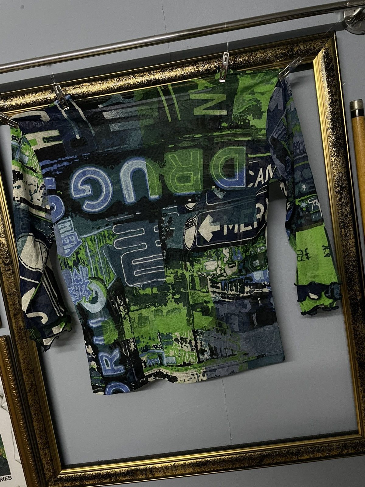 GOA Vintage 1990s Japan Designer Raphegi Drug Cripple Punk Mesh Size US S / EU 44-46 / 1 - 8 Thumbnail