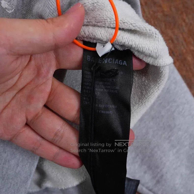 Balenciaga Rainbow Graffiti Logo Distressed Hoodie