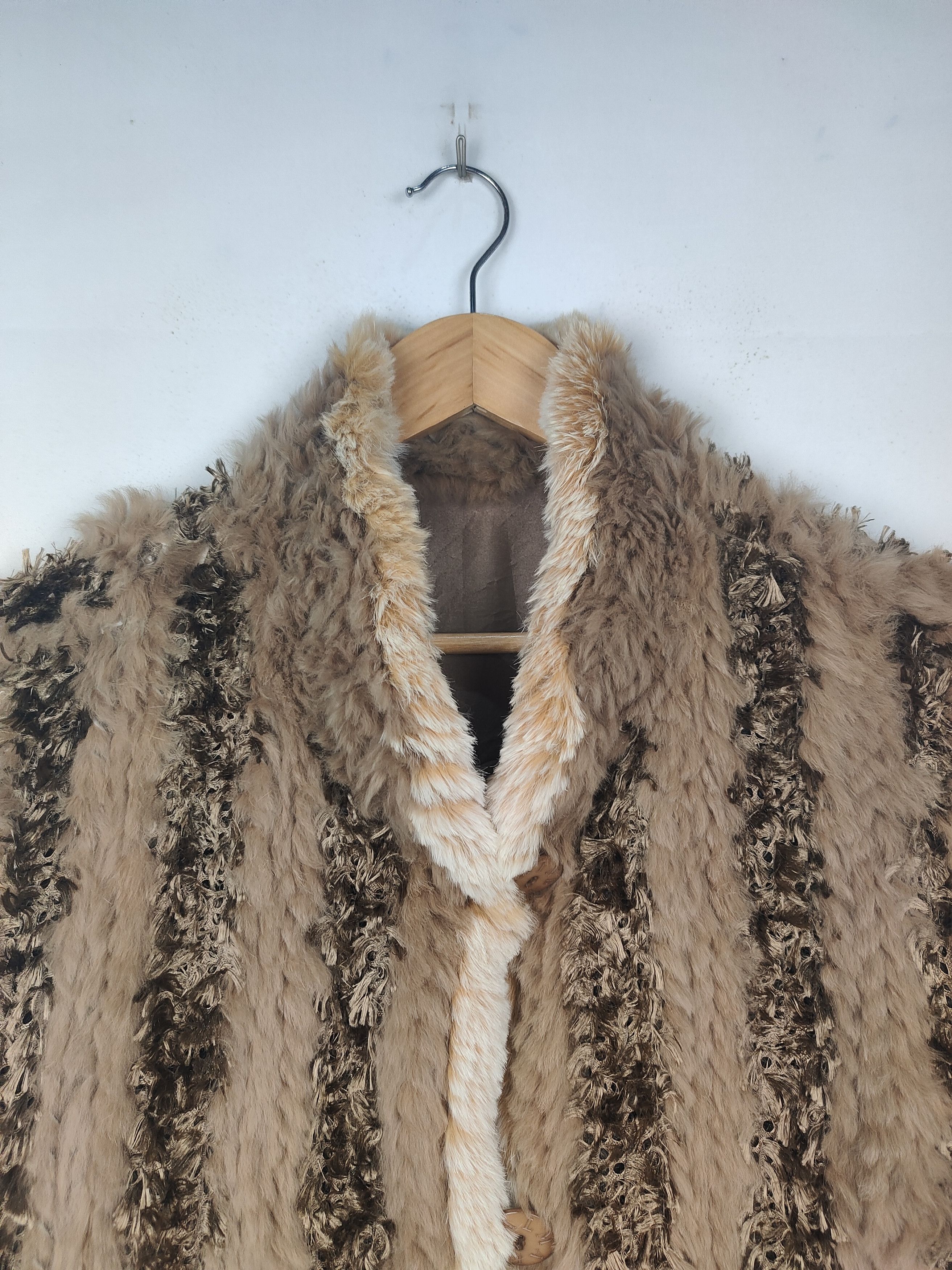 Balmain Balmain Paris brown striped Rabbit fur jacket Size M / US 6-8 / IT 42-44 - 2 Thumbnail