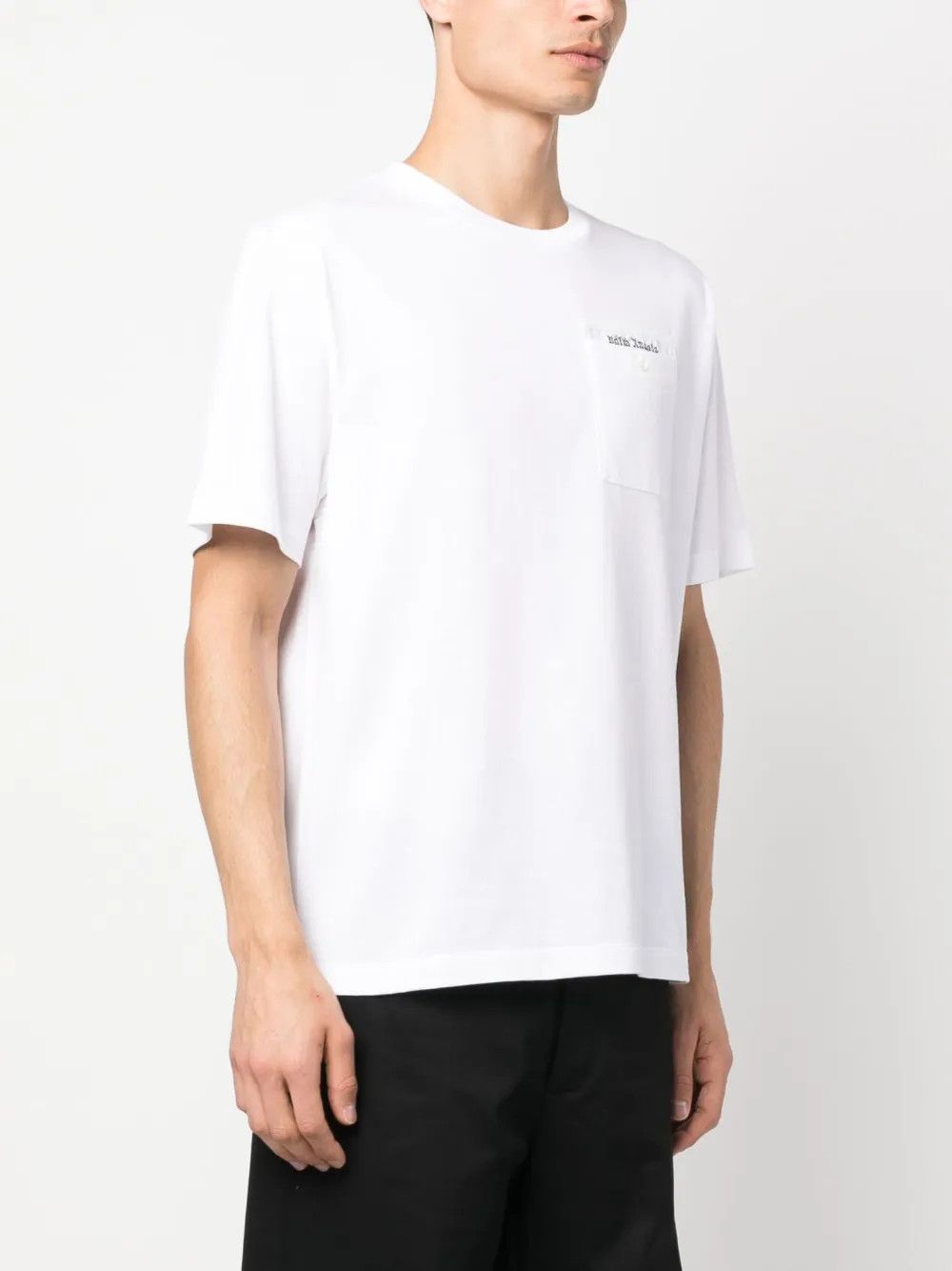 Palm Angels o1y0325 Logo Crewneck T-Shirt in White Size US S / EU 44-46 / 1 - 3 Thumbnail