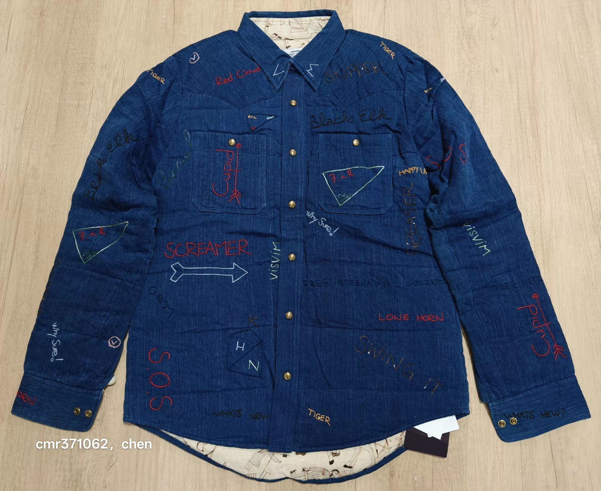 Visvim visvim 15SS spot kerchief down jkt blue icon embroidery 2 Size US M / EU 48-50 / 2 - 1 Thumbnail