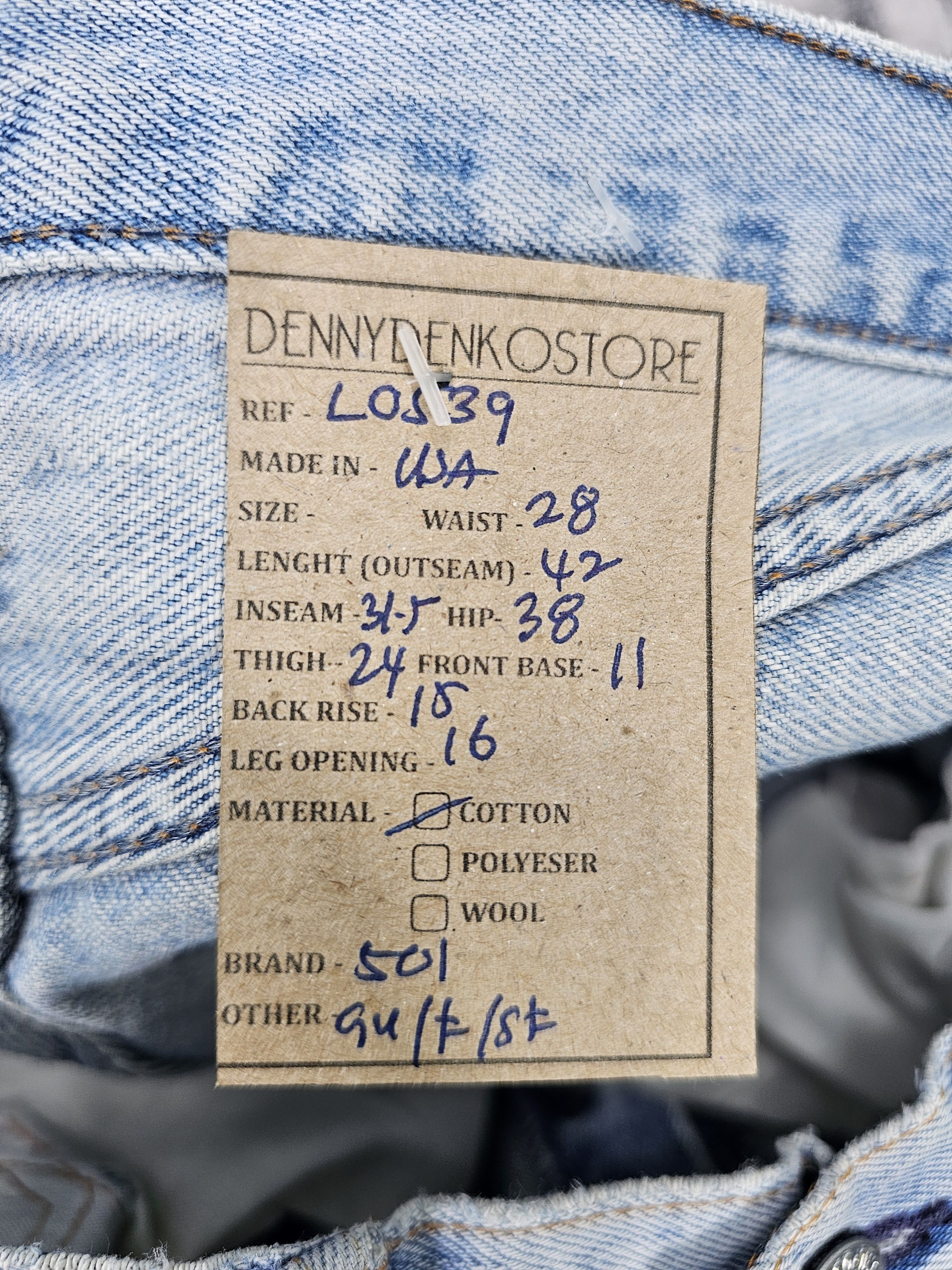 Levi's Vintage Clothing Vtg 90's LEVIS 501 Light Blue Jeans Made In USA L0539 Size US 28 / EU 44 - 14 Thumbnail