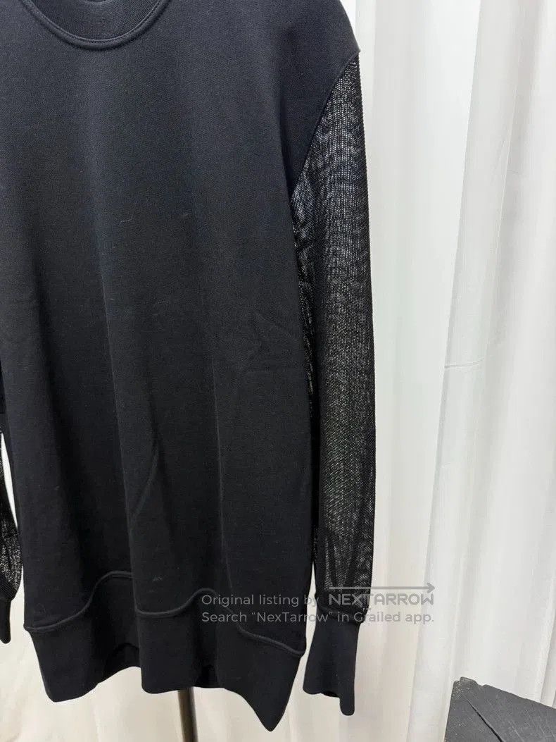Ann Demeulemeester Black Oversized Sweatshirt with Mesh Sleeves. Size US M / EU 48-50 / 2 - 3 Thumbnail