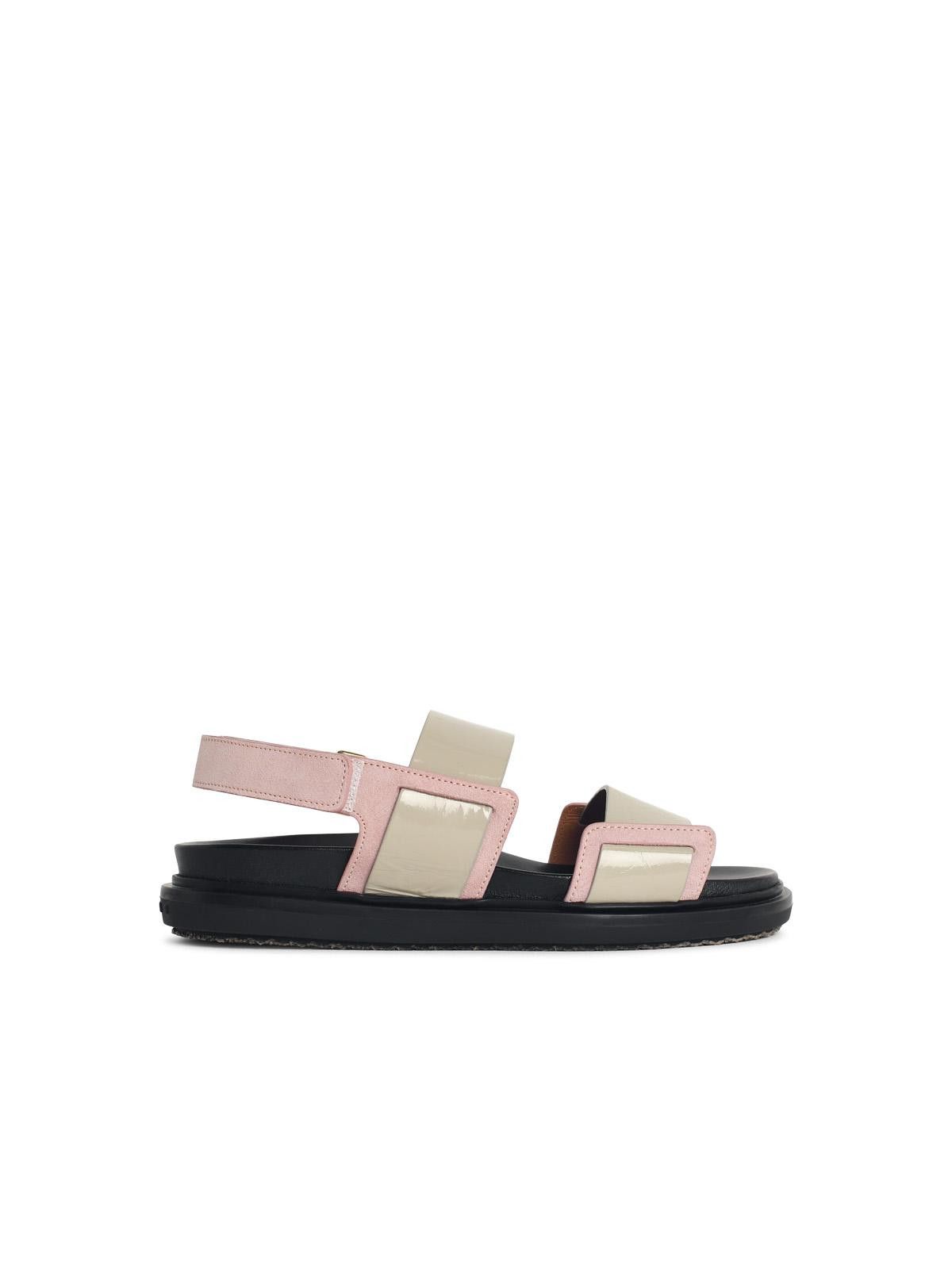 MARNI 'Fussbett' Pink Leather Sandals