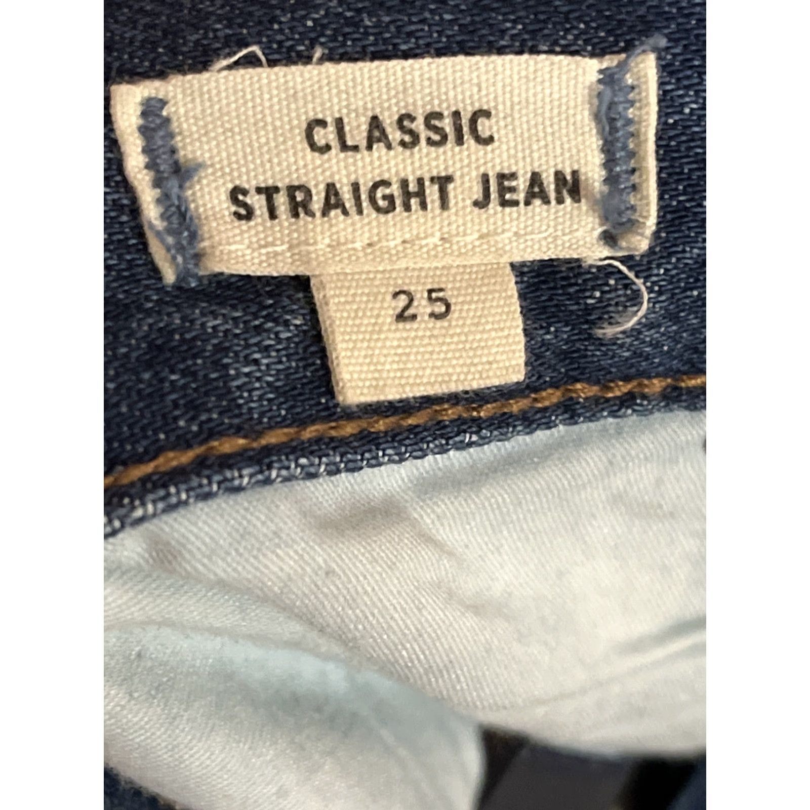 Madewell Madewell Jeans Womens Blue Denim Straight 25 Regular Dark Wash Size 25 Slim Classic Straight Jean Mens? Size 42" / US 20 - 3 Thumbnail