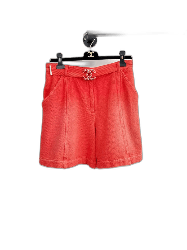 Chanel Chanel Orange Vintage Denim Shorts Size 38" / US 16 / IT 52 - 1 Thumbnail