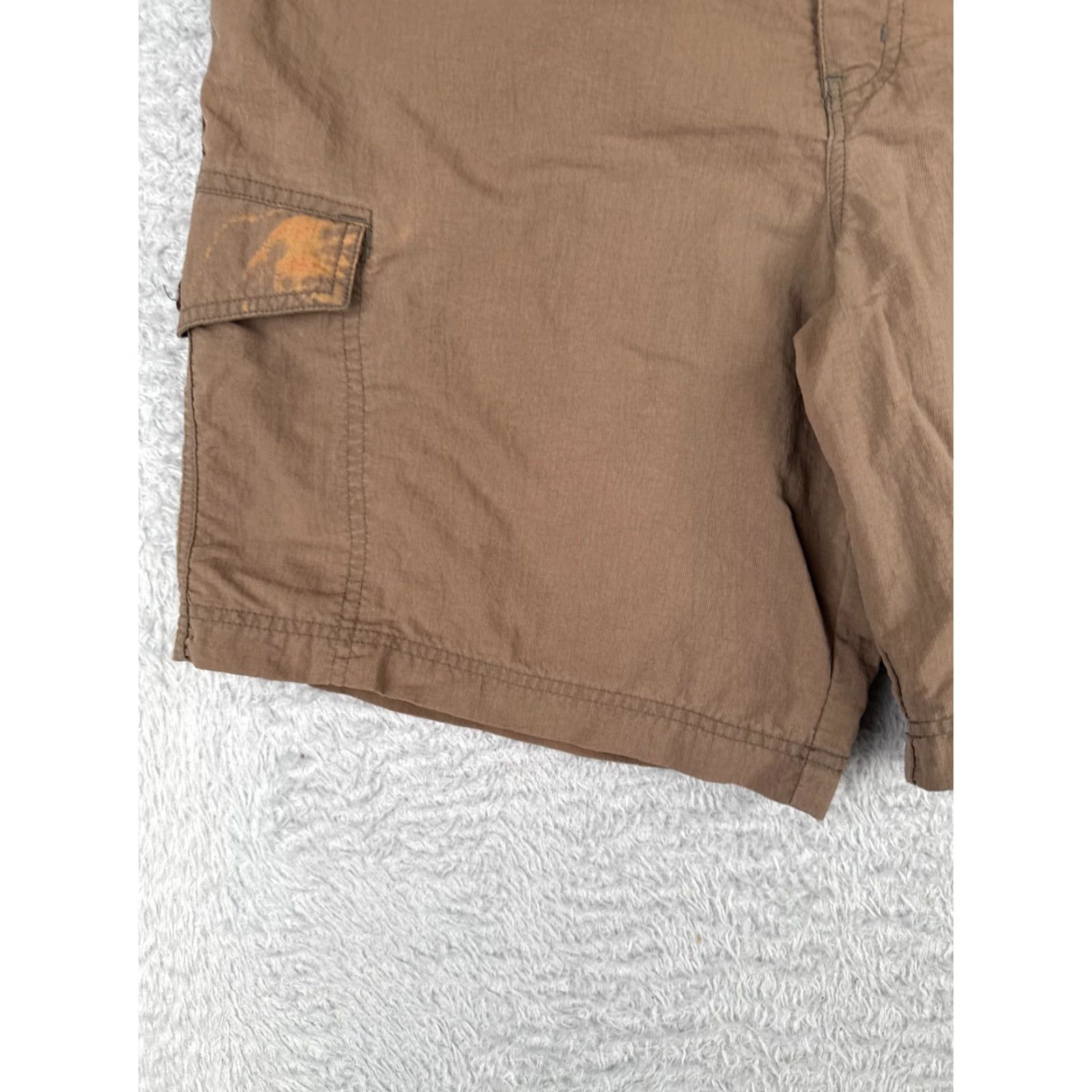 Vintage REI Men Shorts Cargo 36 Brown Nylon Cotton Shell Pockets Zip 9 Inseam Cargo Pocket Travel Casual 36x9 Mens Size US 36 / EU 52 - 3 Thumbnail