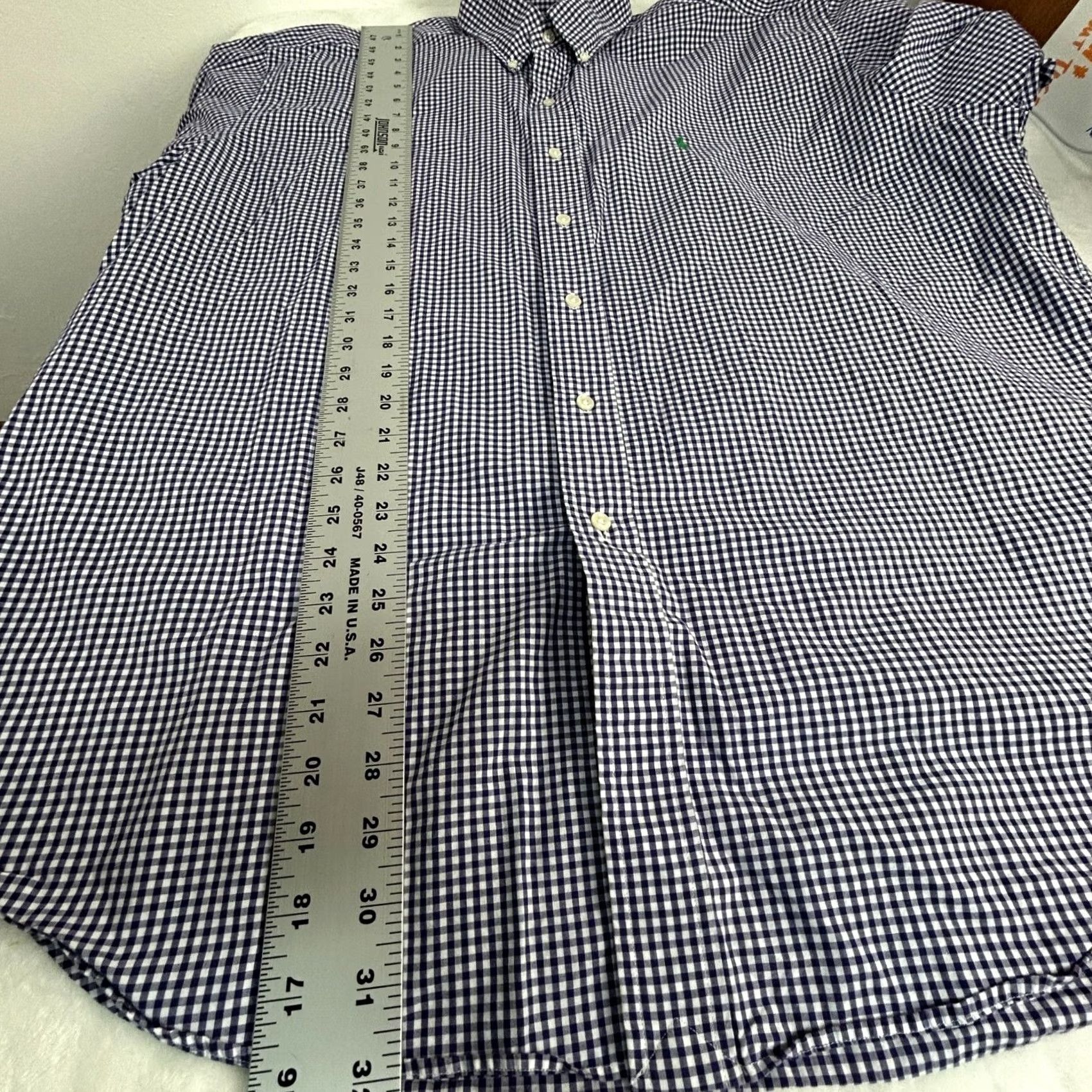 Ralph Lauren Ralph Lauren Blake Mens Gingham Button-Down Shirt XL Purple/White Short Sleeve Size US XL / EU 56 / 4 - 6 Thumbnail
