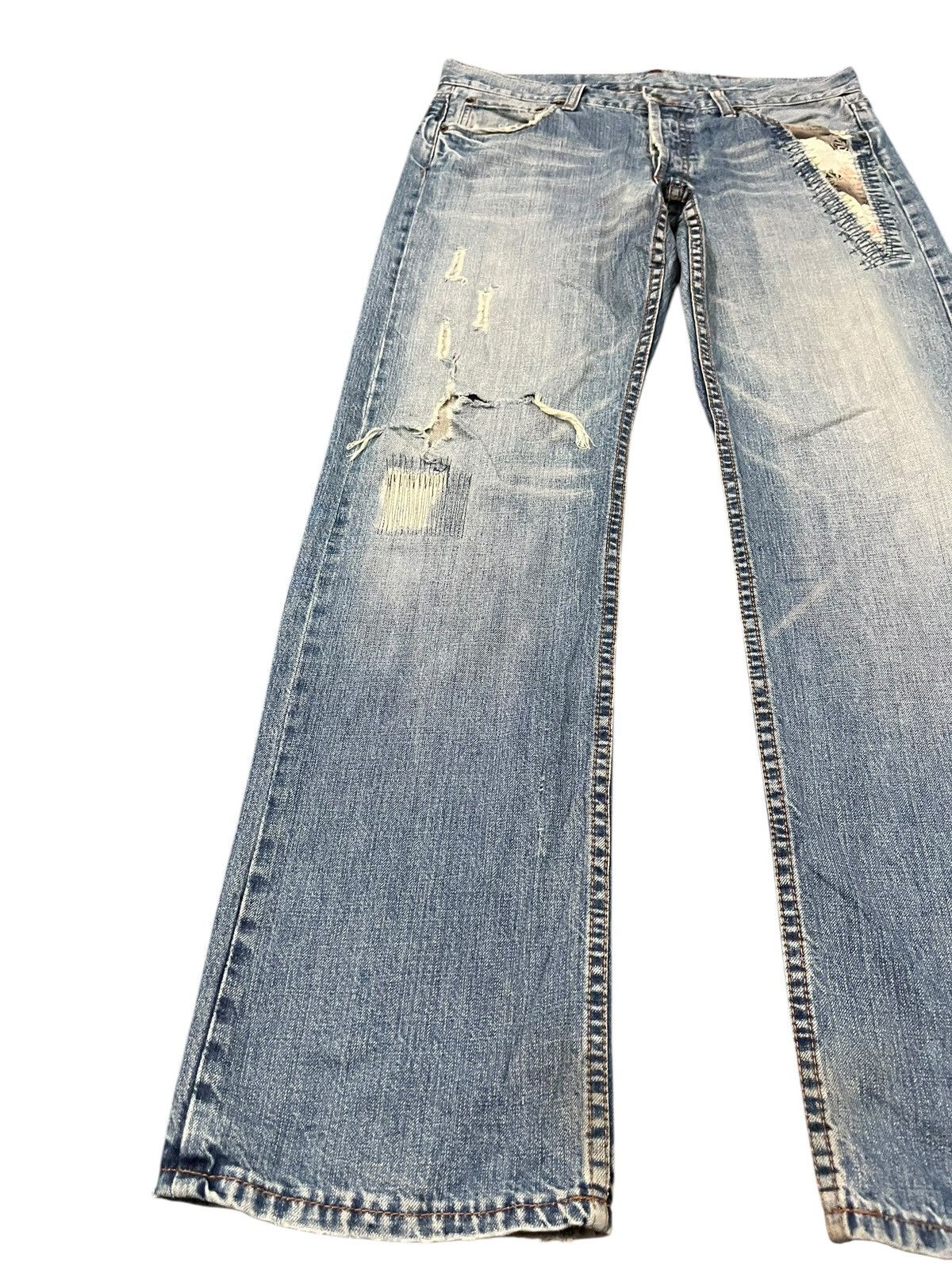 Japanese Brand Vintage Takeo Kikuchi Patchwork Sashiko Denim Size US 34 / EU 50 - 4 Thumbnail