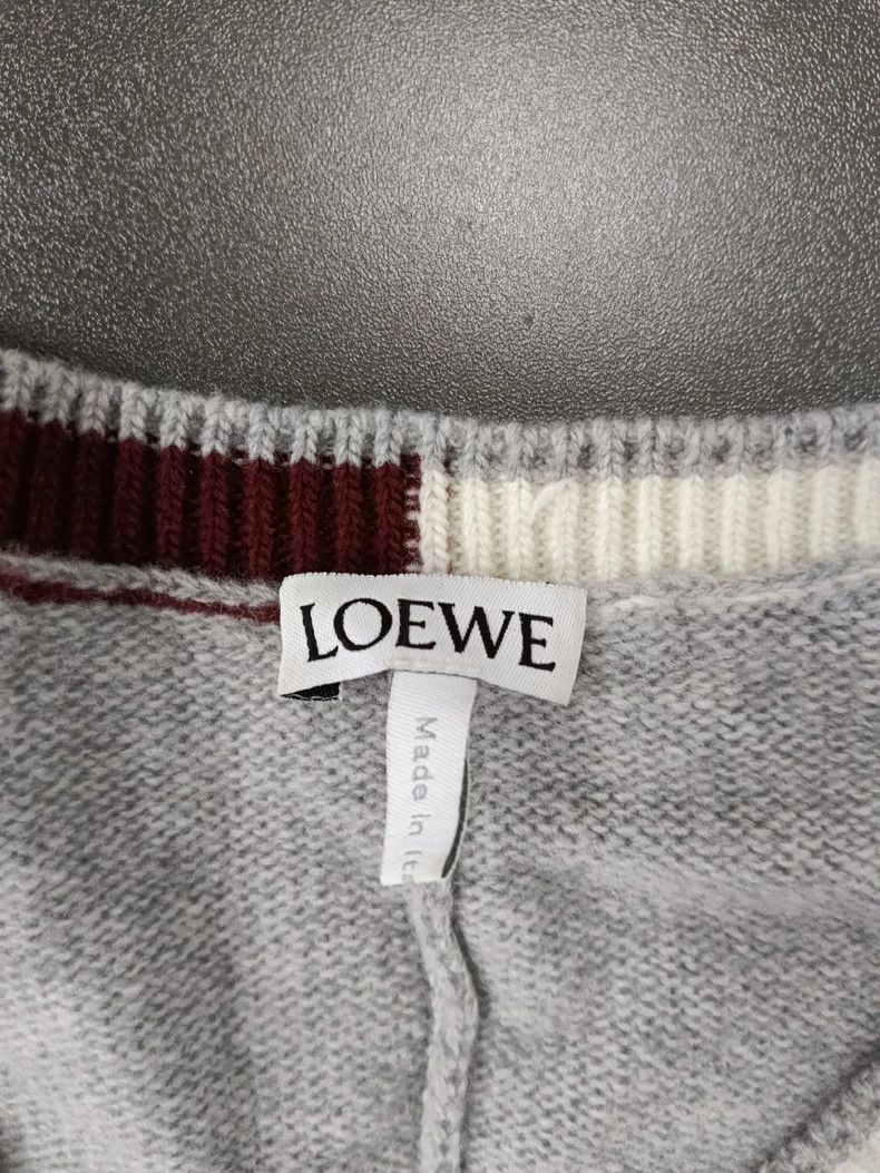 Loewe LOEWE Spliced knitted pullover sweater red and white color Size M / US 6-8 / IT 42-44 - 3 Thumbnail