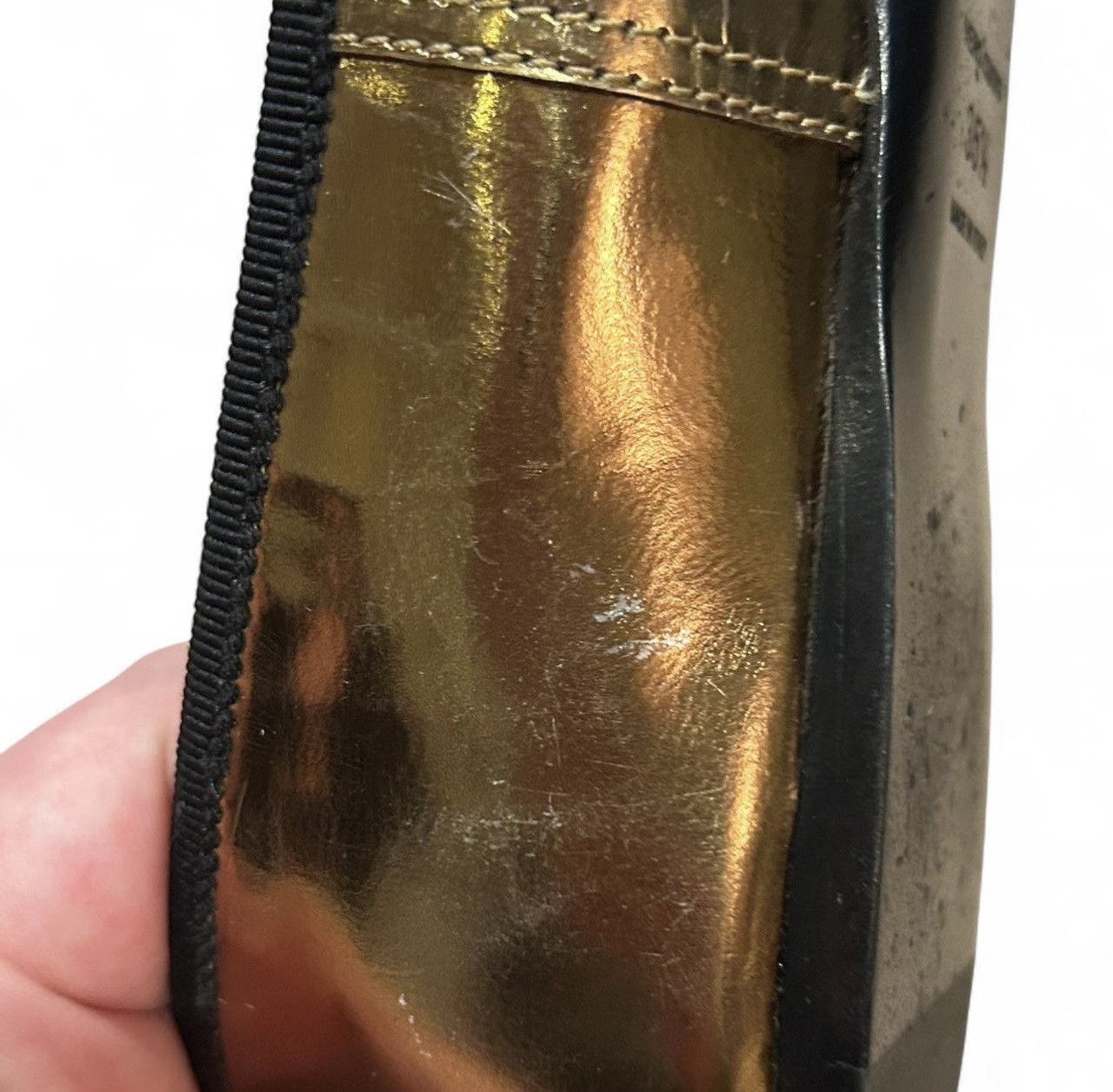 Prada Prada Gold And Black Ballet Flats Size US 5.5 / IT 35.5 - 5 Thumbnail